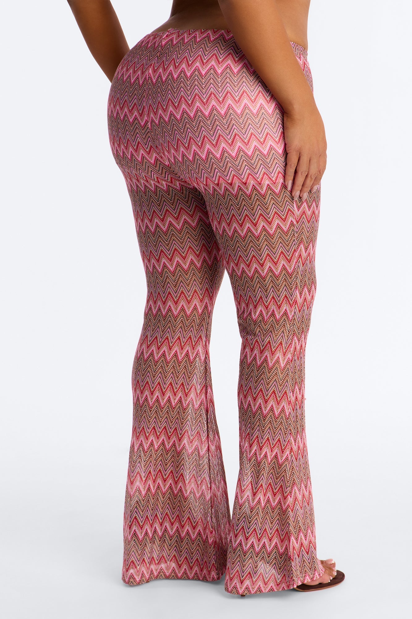 Not Your Muse Festival Crochet Flare Pant 33″ - Pink/combo