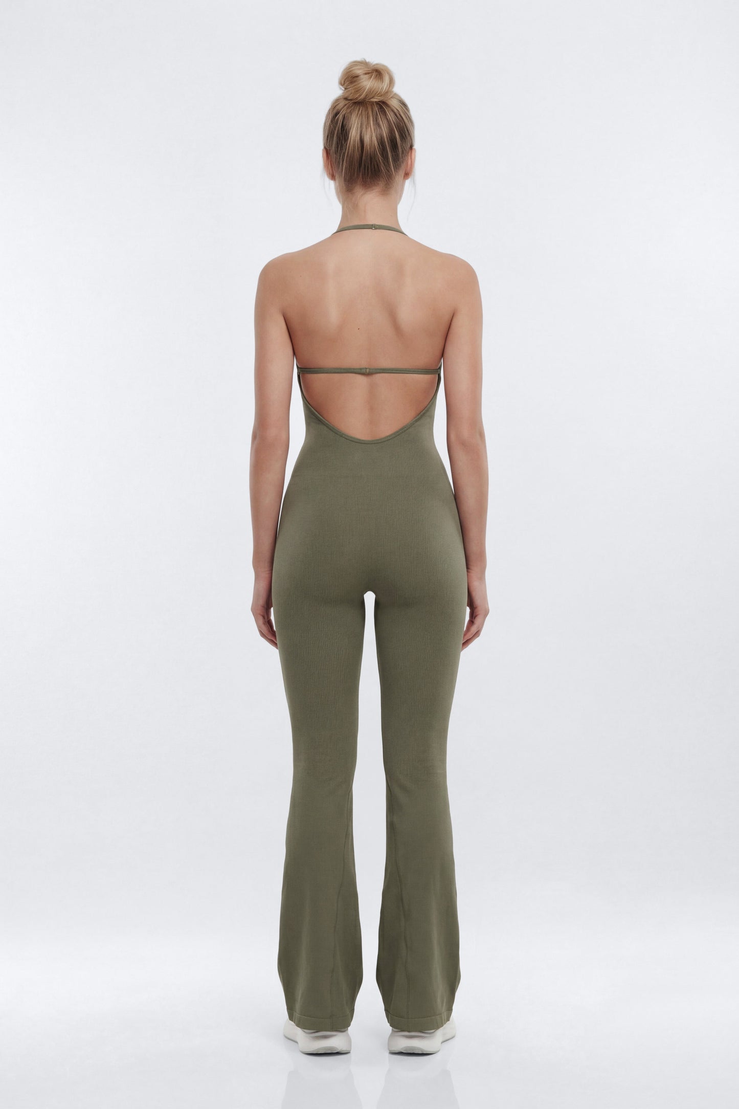 SeamlessLift™ 32″ Flare Jumpsuit - Moss Fashion Nova