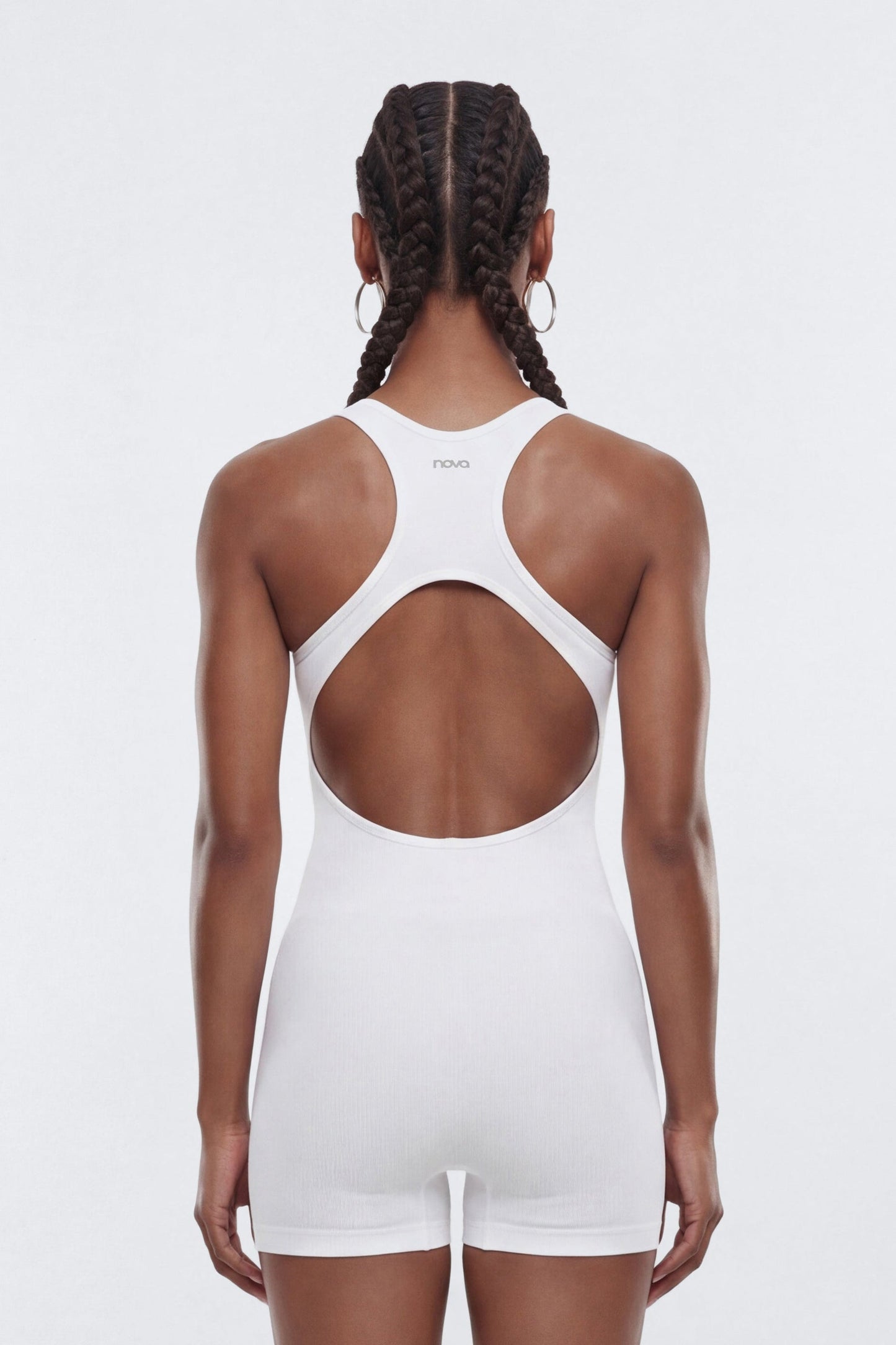 SeamlessLift™ 3″ Back Cut Out Romper - Bright White Fashion Nova