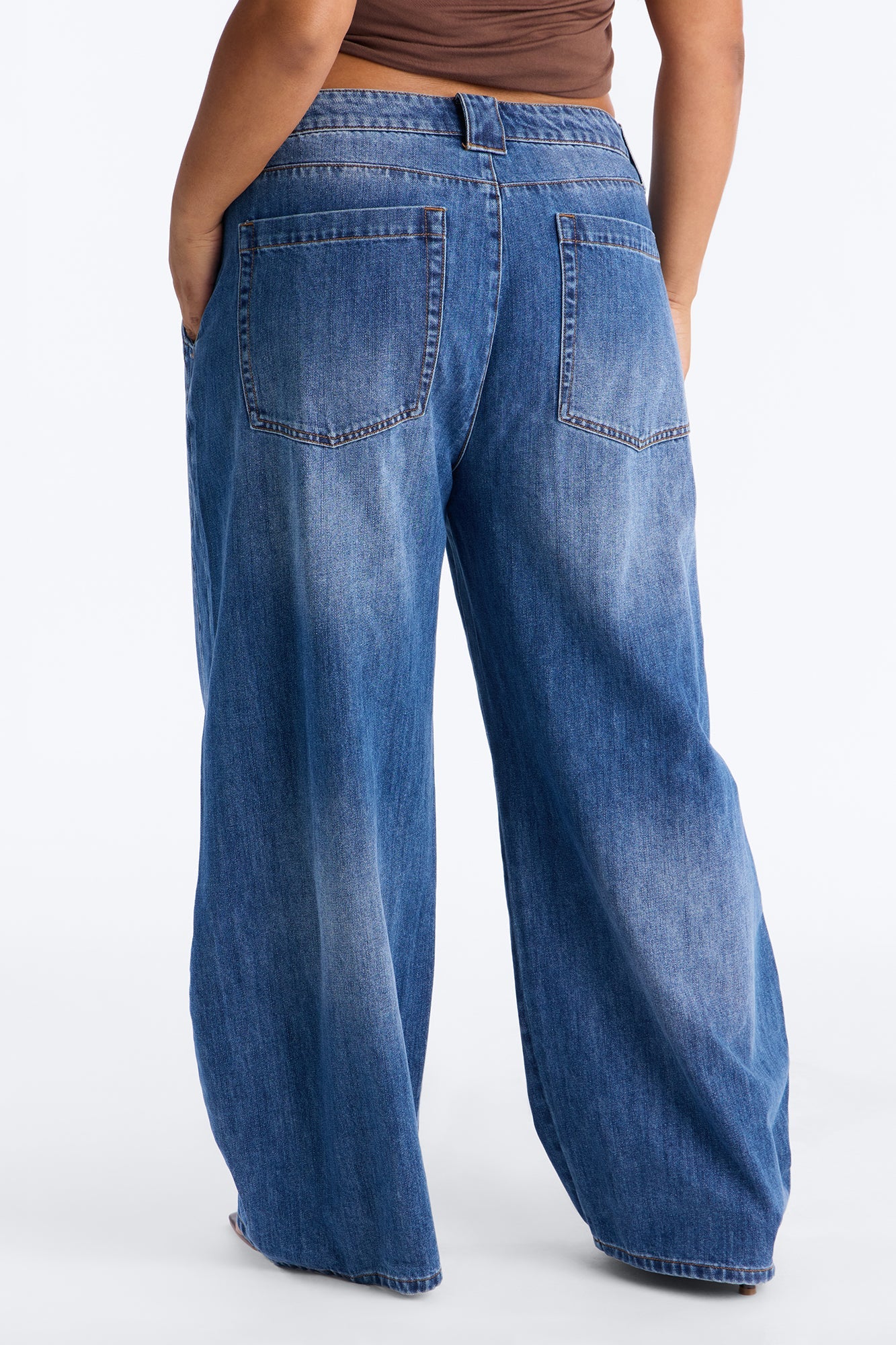 Torrance Loose Fit Stretch Barrel Jeans - Dark Wash