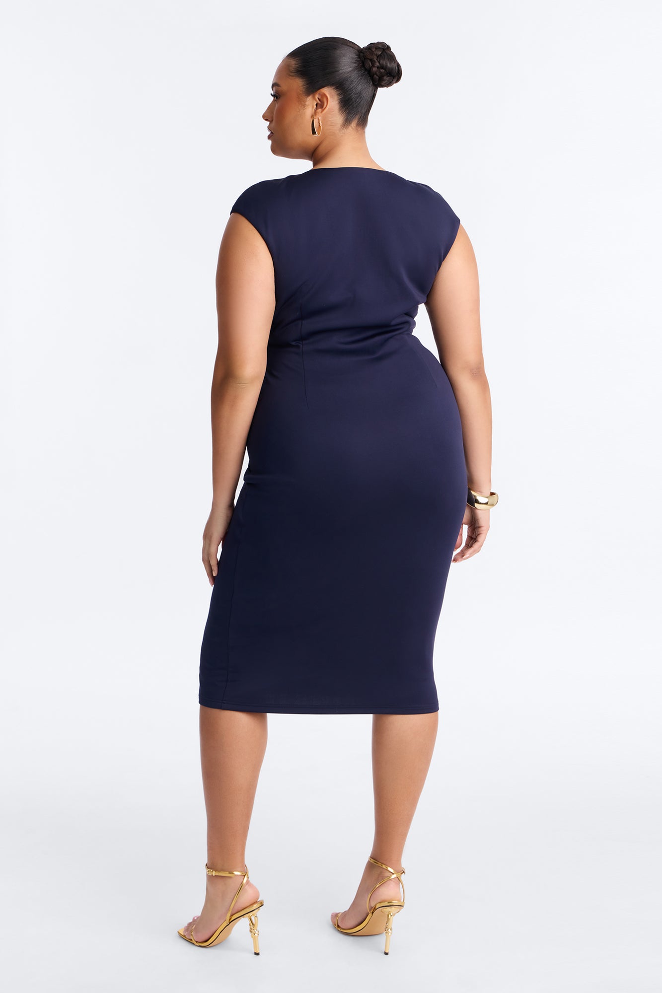 Irena Wrap Midi Dress - Navy