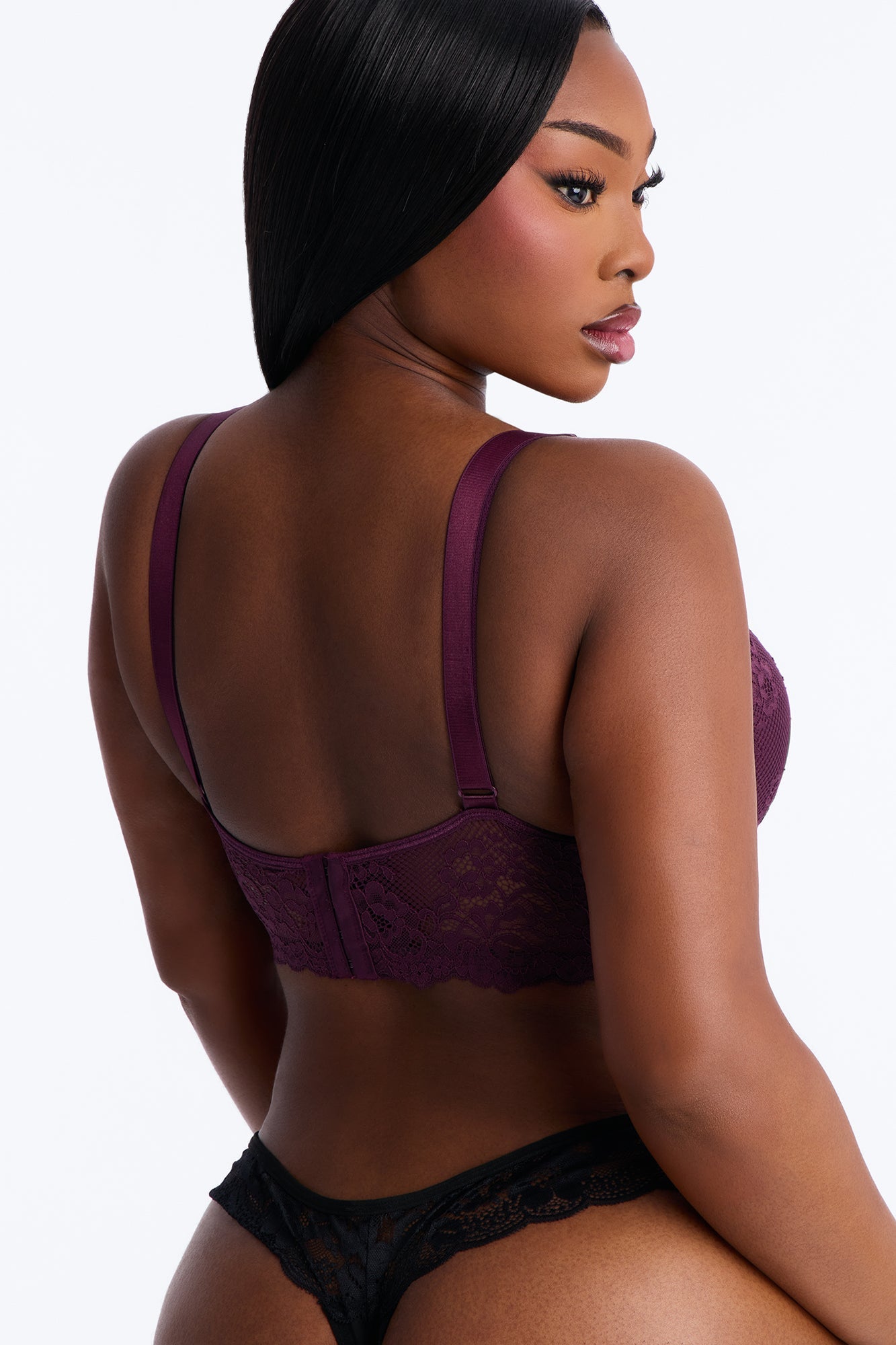 Always With Me Lace Mega Push Up Underwire Bra - Plum
