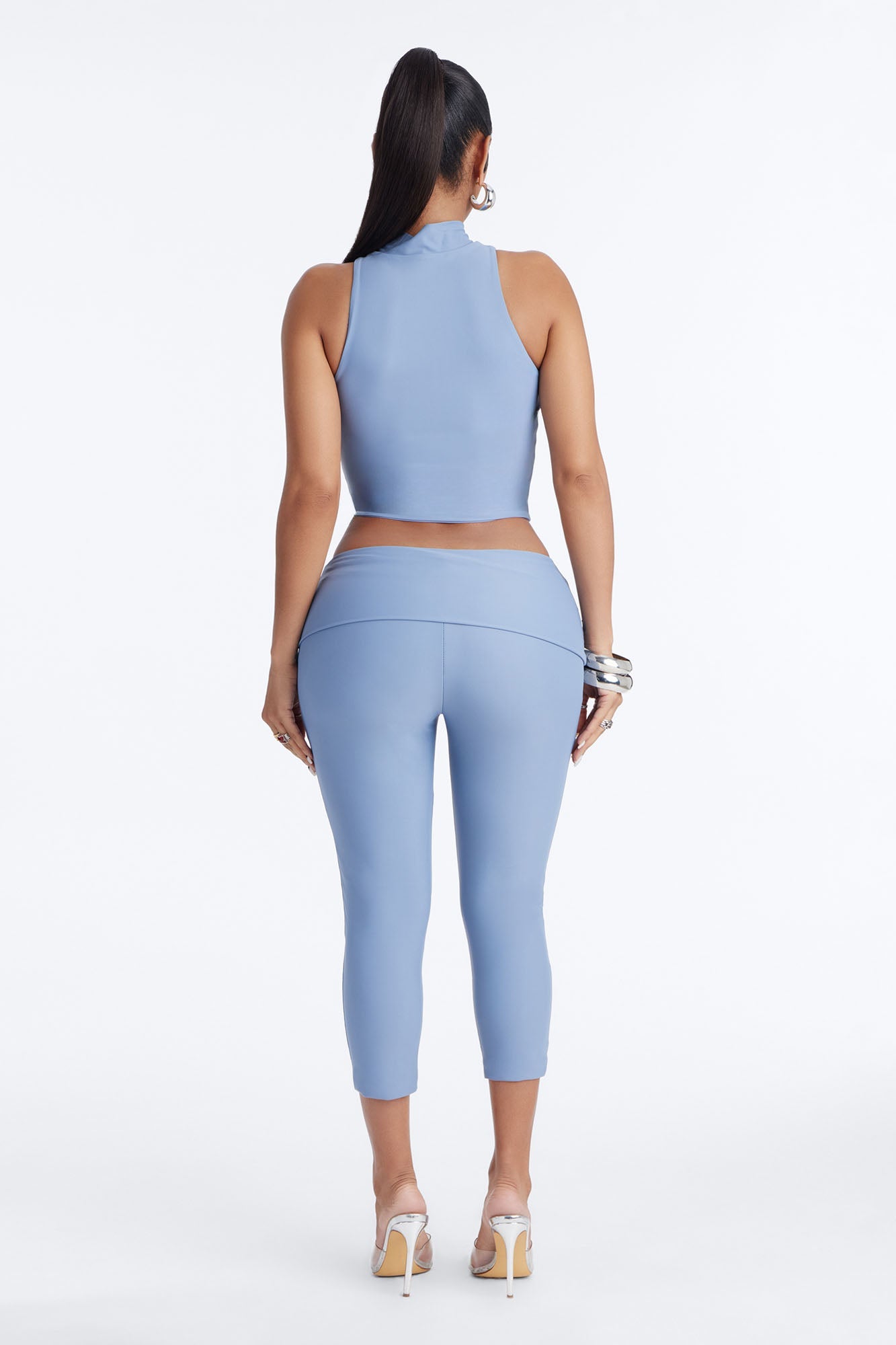 Roxy Form Double Lined Capri Pant Set - Dusty Blue
