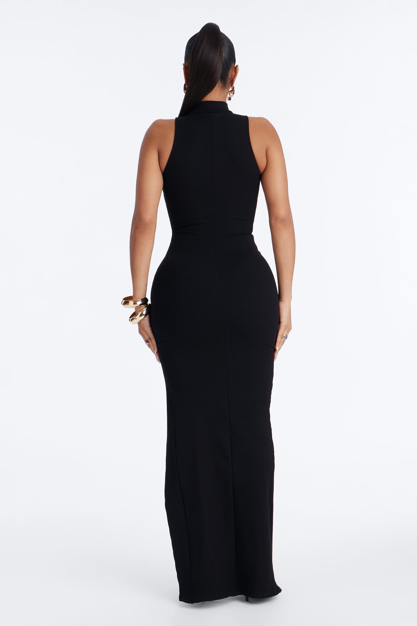 Kelly Snatched Maxi Dress - Black