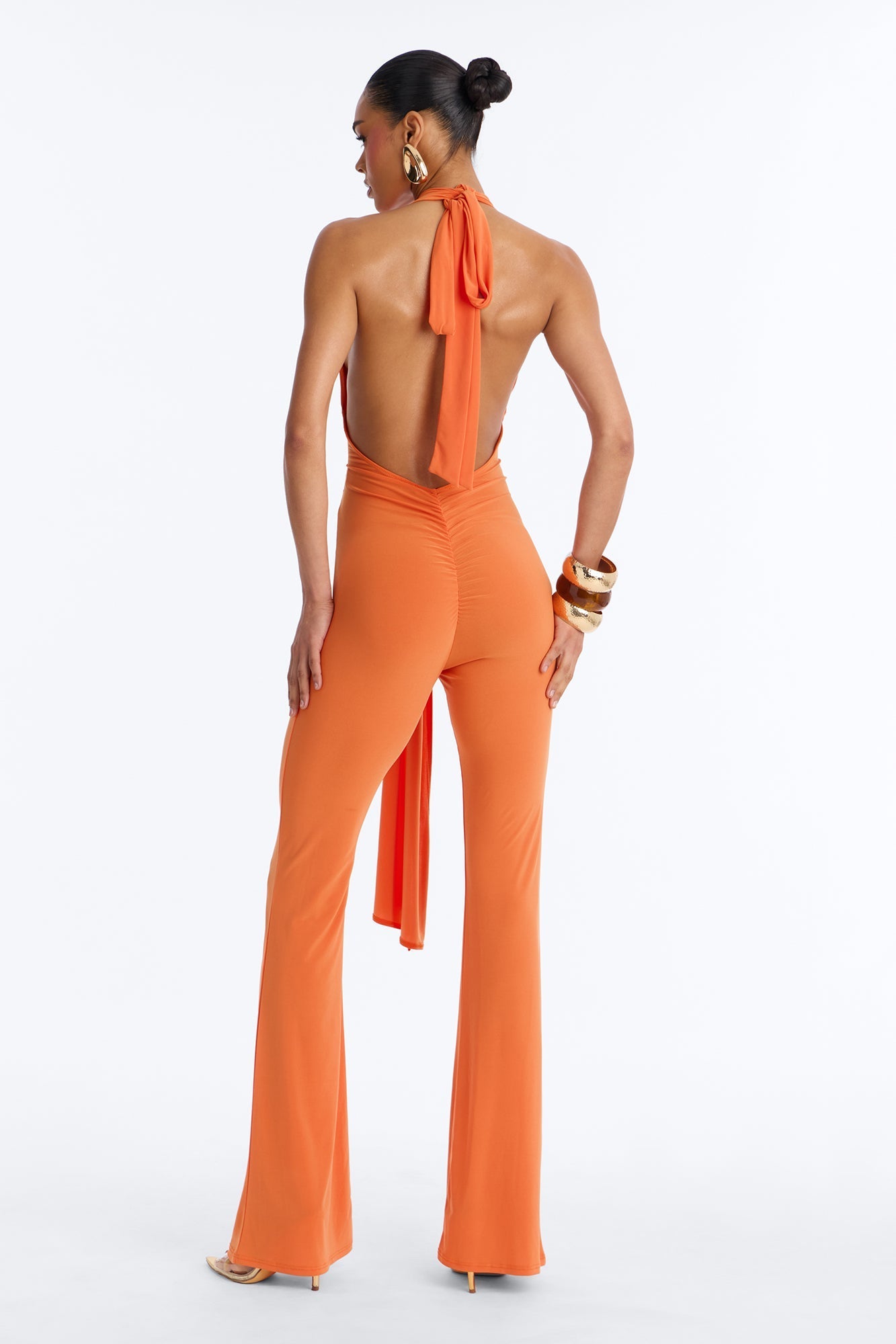 Always That Girl Backless Jumpsuit - Orange Fashion Nova