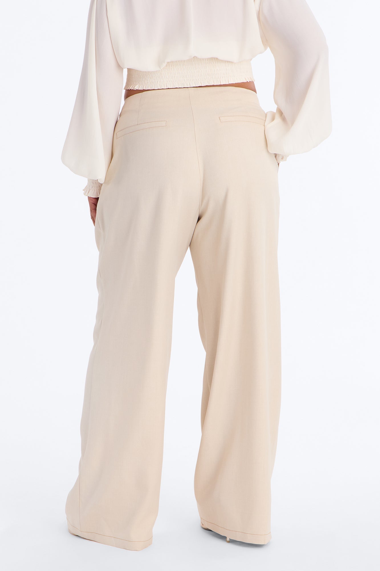 Angela High Rise Trouser Pant 33″ - Stone Fashion Nova