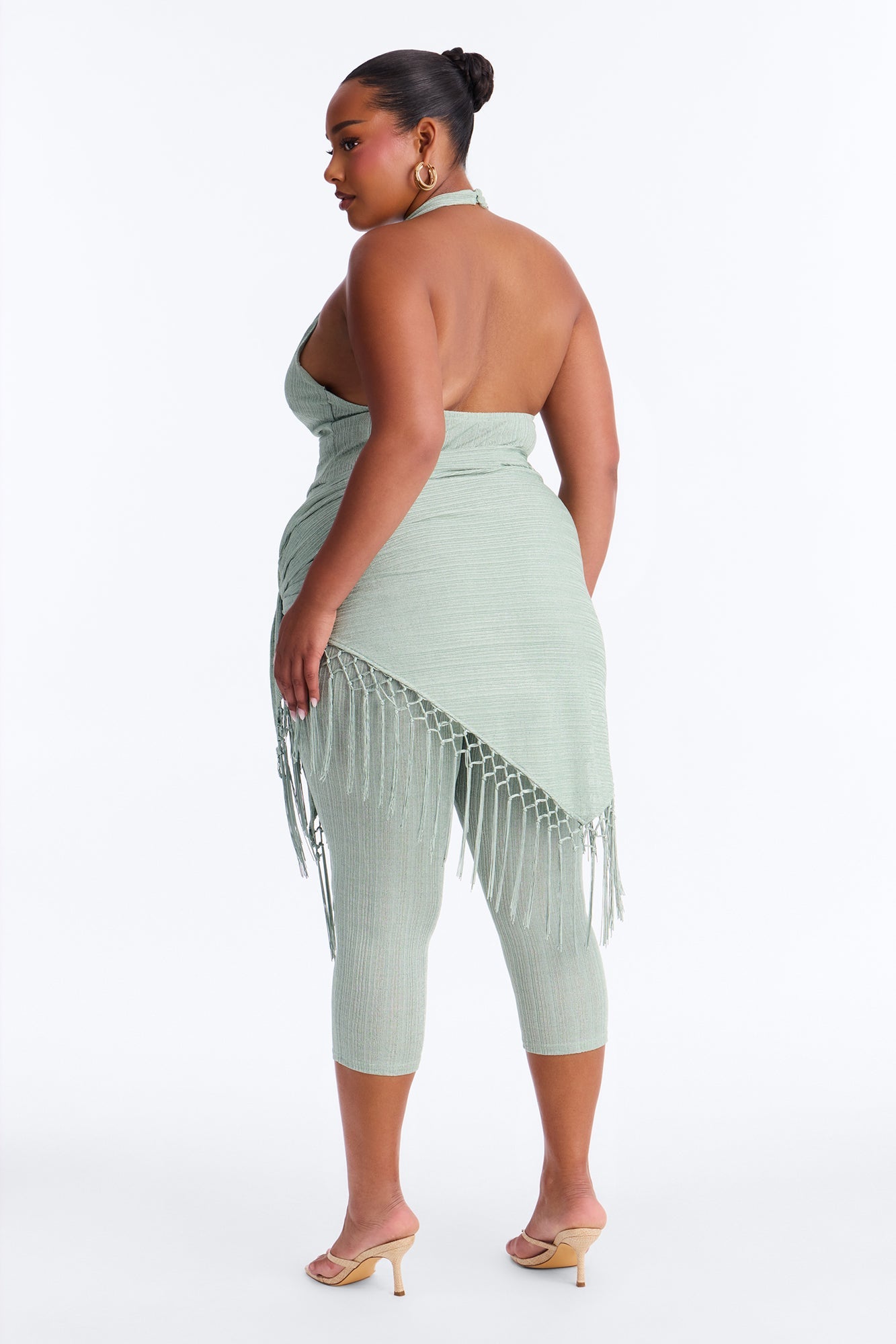 Emme Waist Tie Capri Catsuit - Sage