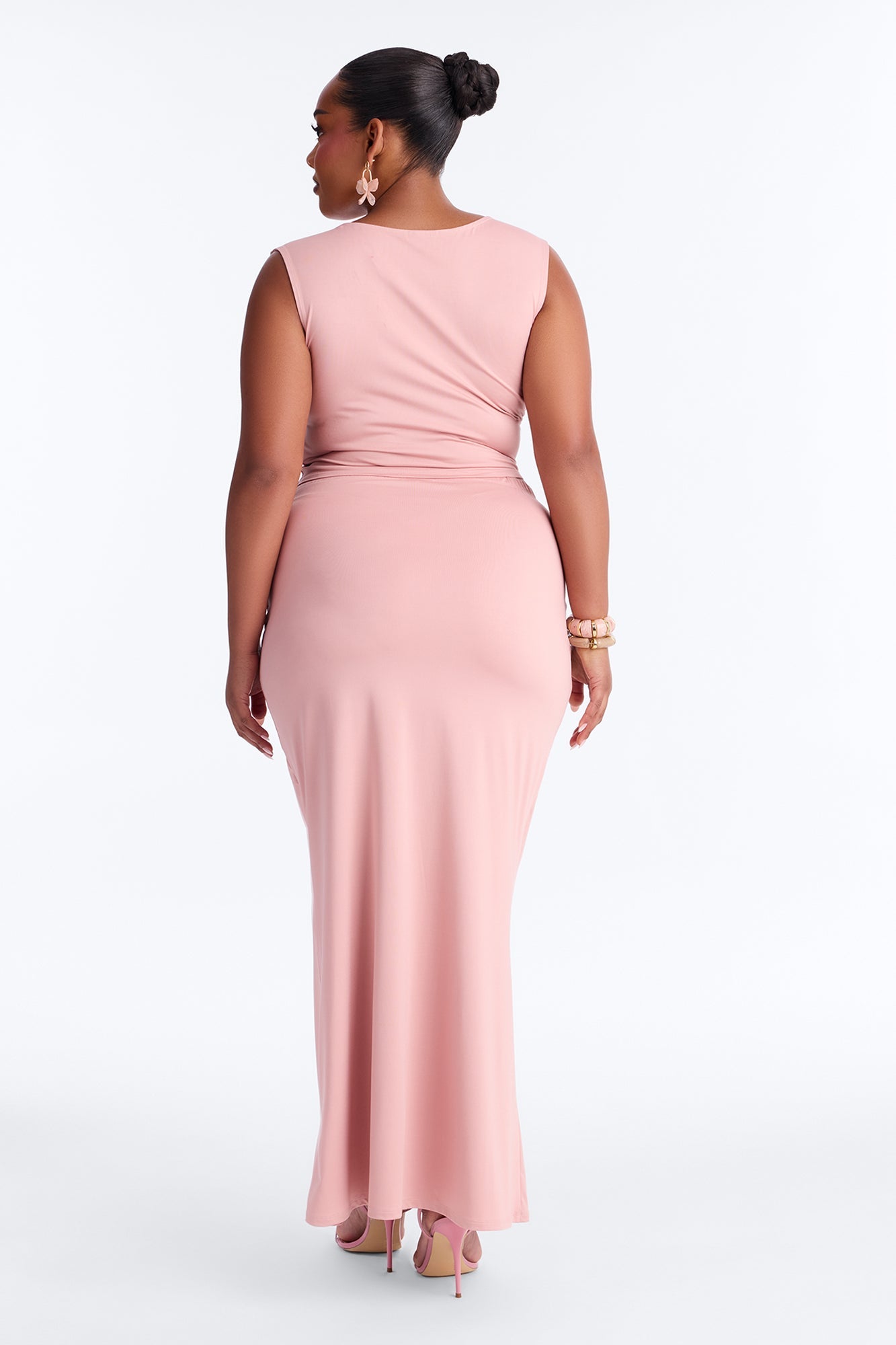 Romance Me Hardware Maxi Skirt Set - Mauve