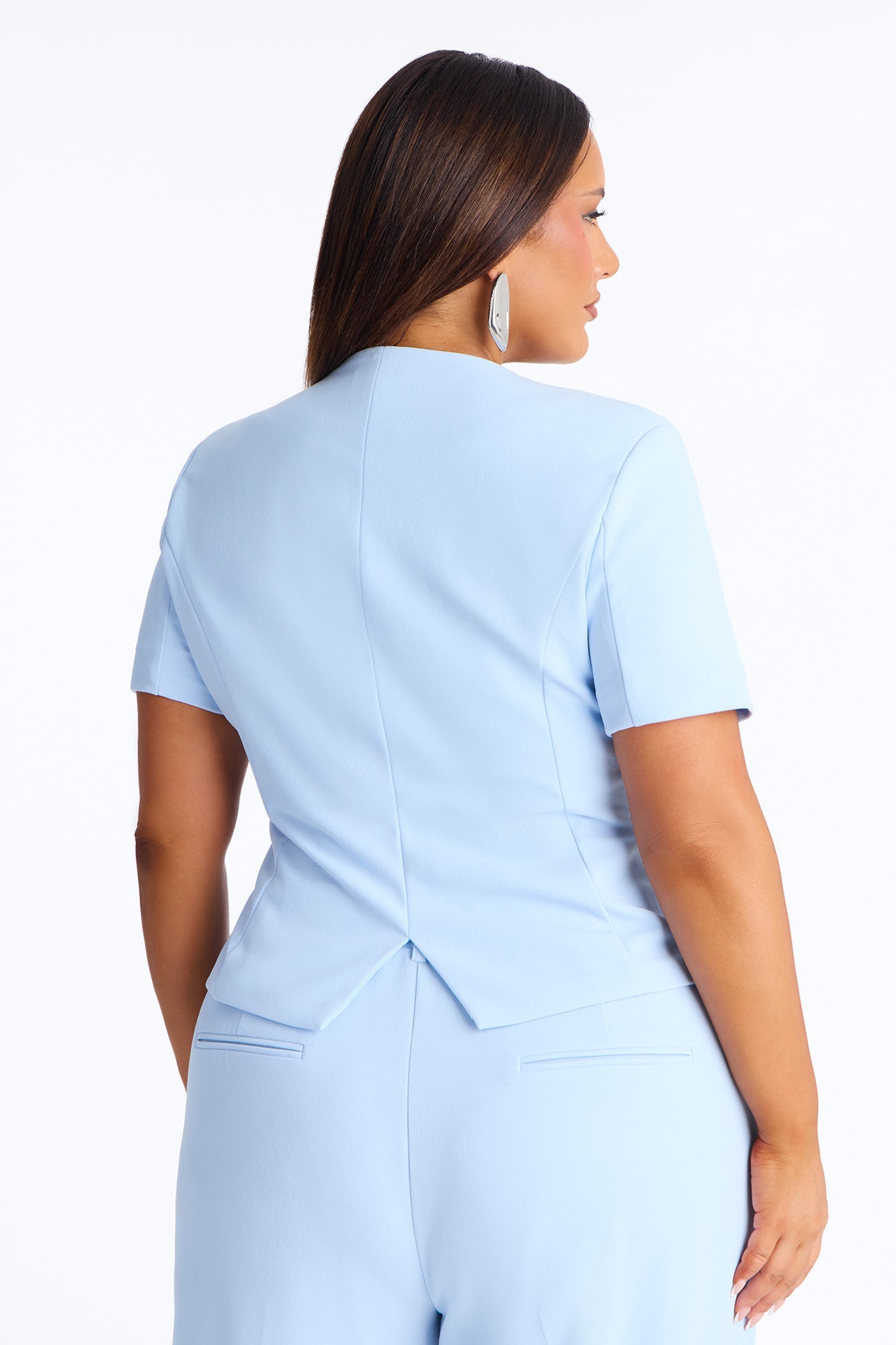Mission Accomplished Short Sleeve Blazer - Light Blue