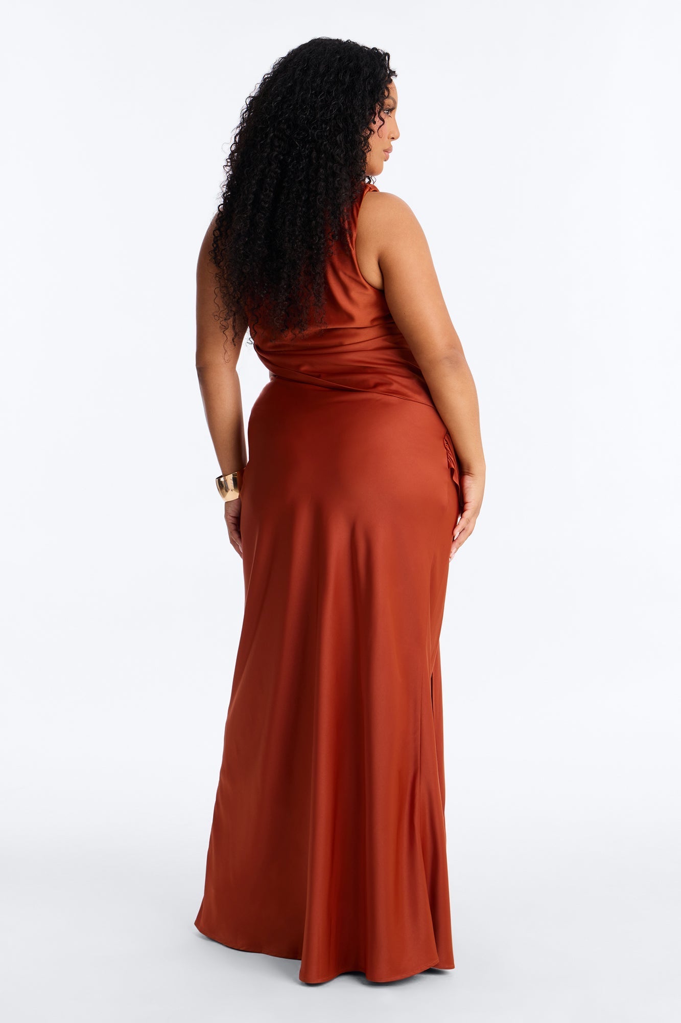 Siena Maxi Skirt Satin Set - Rust Fashion Nova