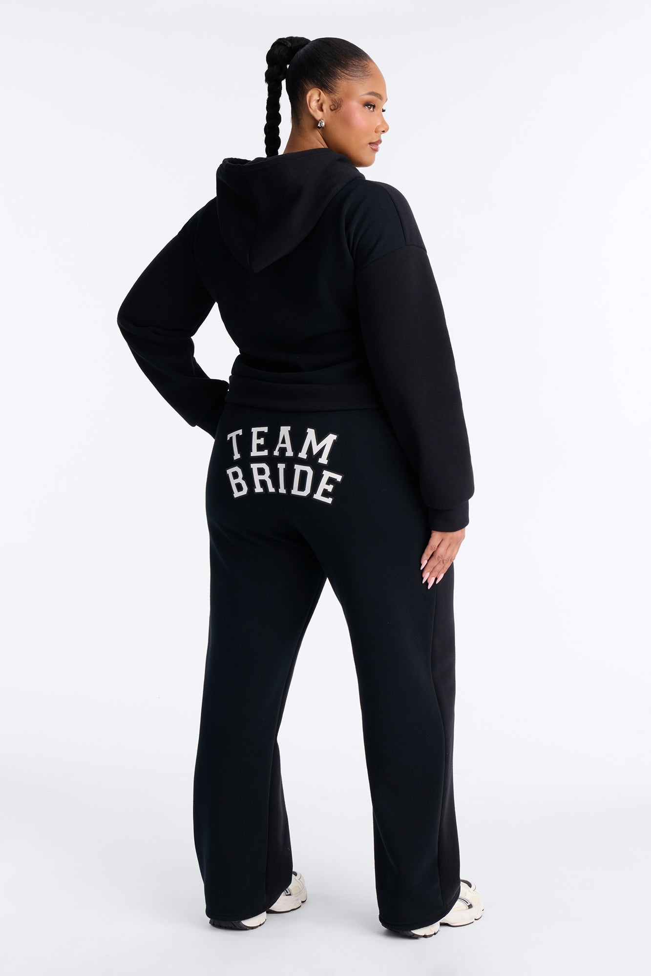 Team Bride PJ Hoodie & Sweatpant Set - Black