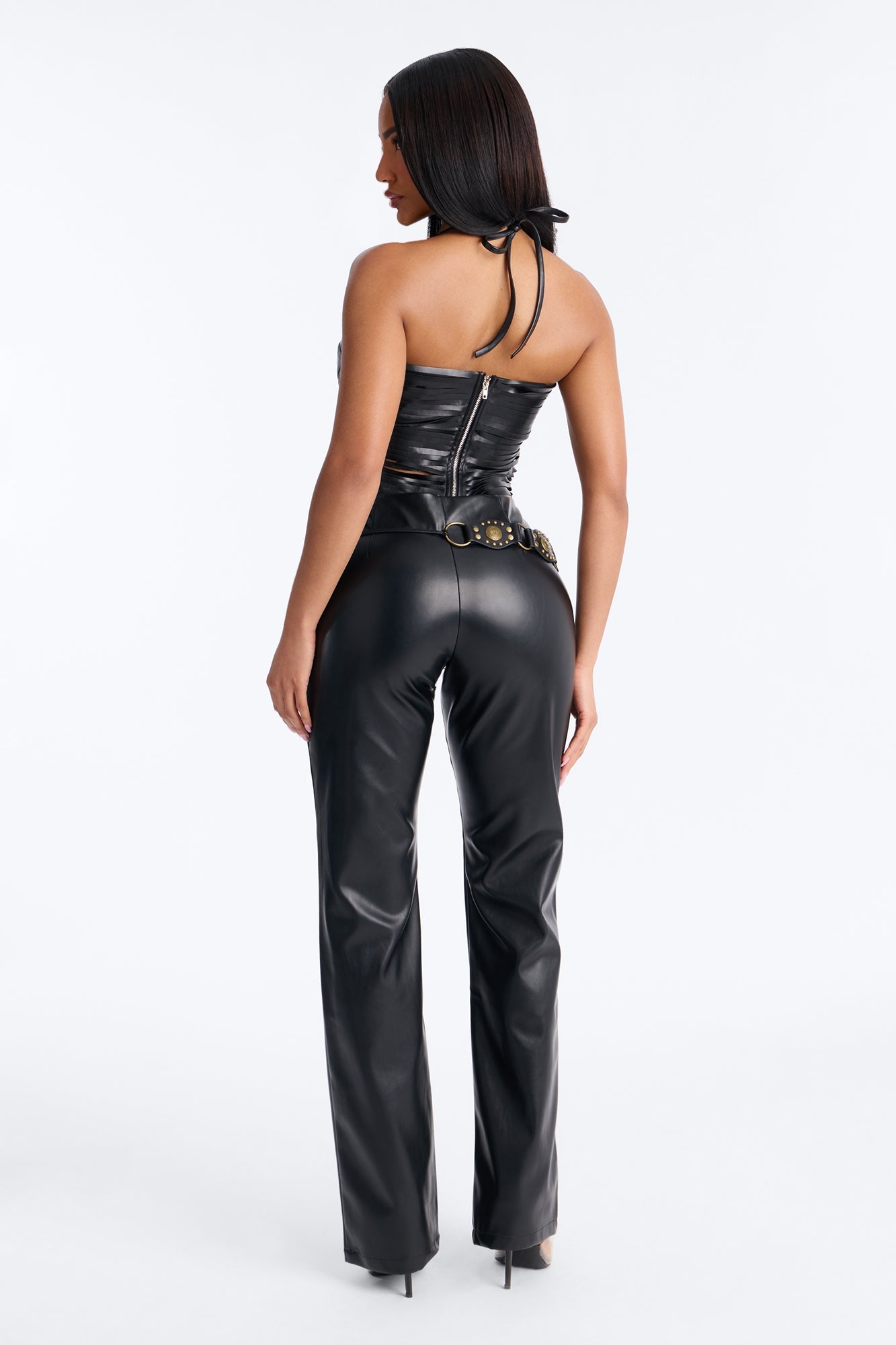 Rogue Faux Leather Pant Set - Black