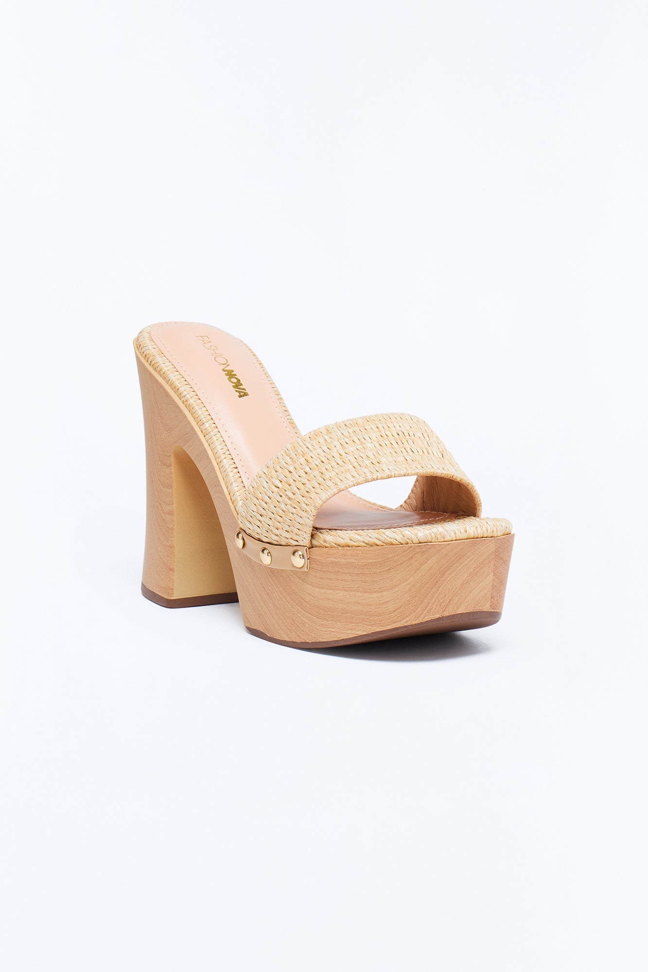 Gennie Wood Platform Heels - Natural Fashion Nova