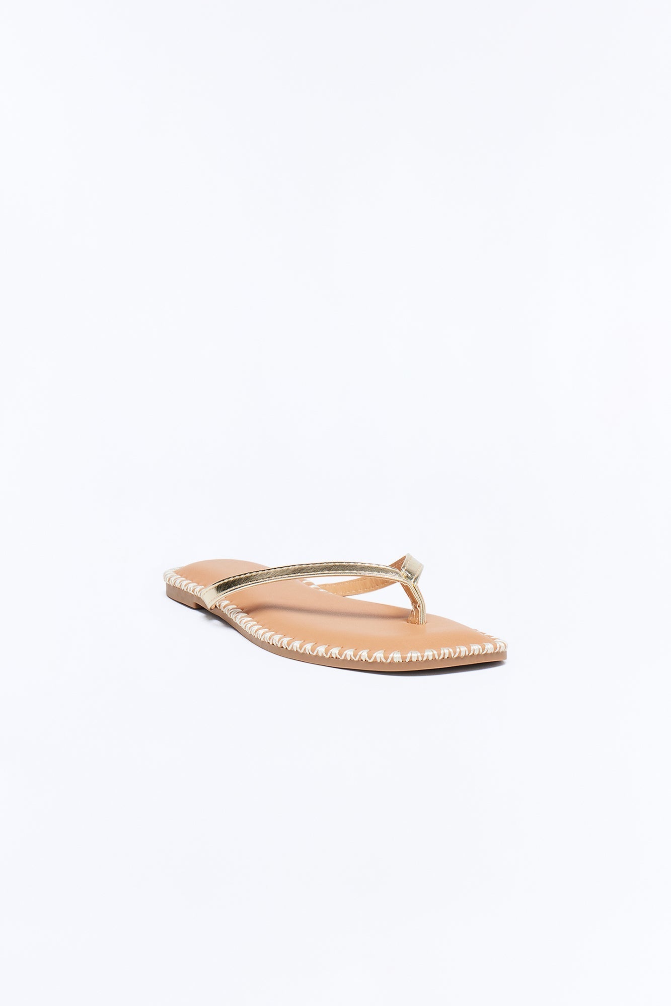 Kassidy Flip Flops - Gold Fashion Nova