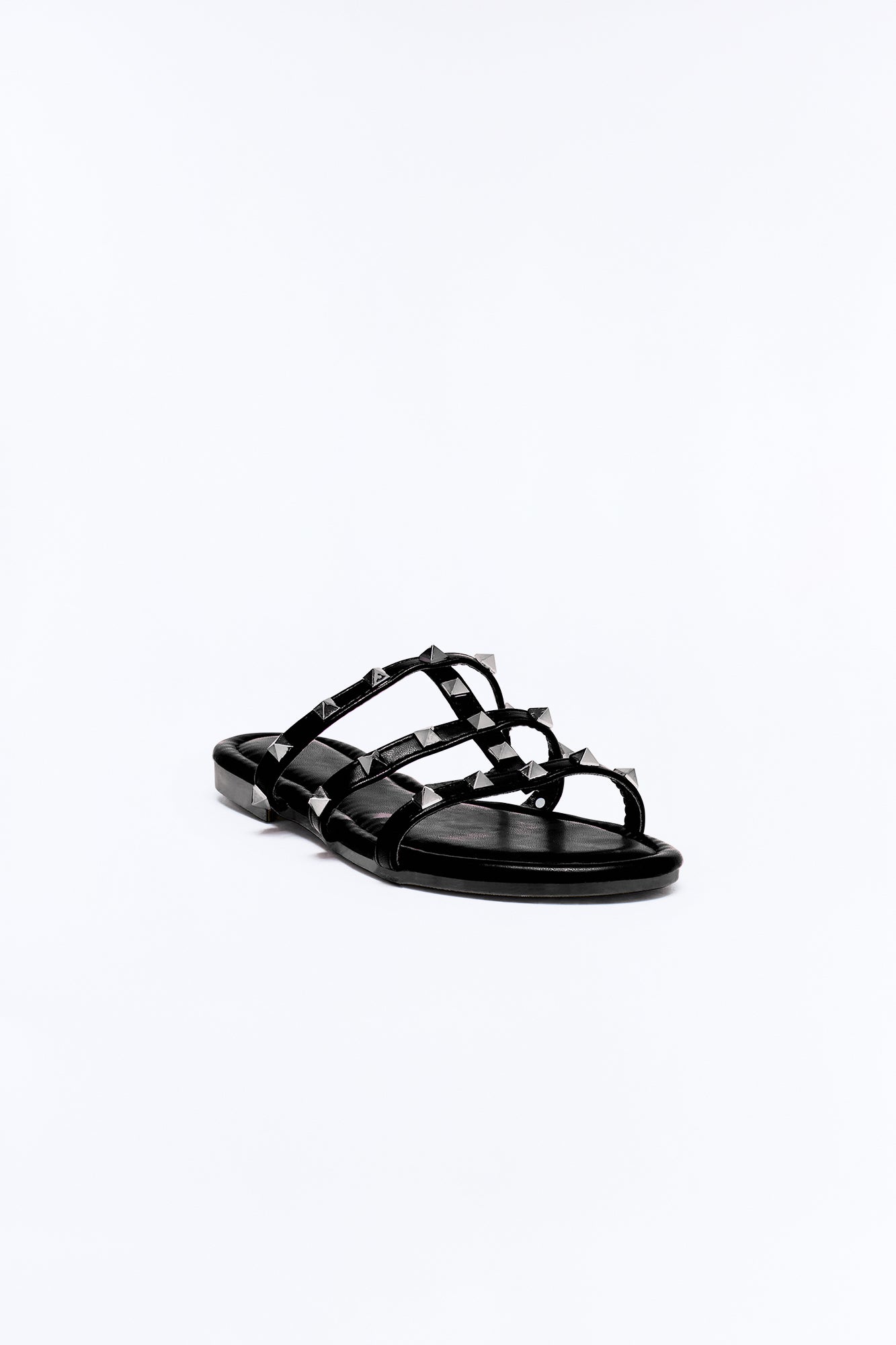 Cambria Studded Sandals - Black Fashion Nova