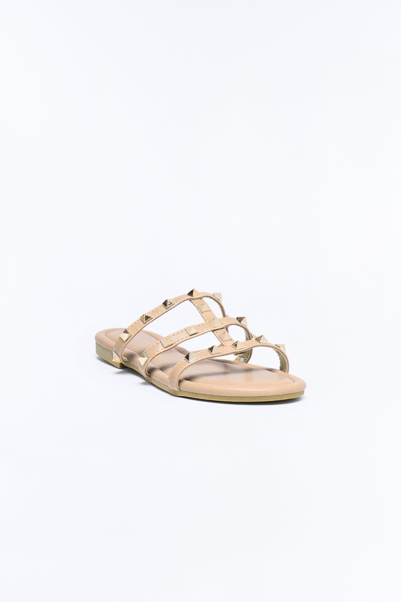 Cambria Studded Sandals - Beige Fashion Nova