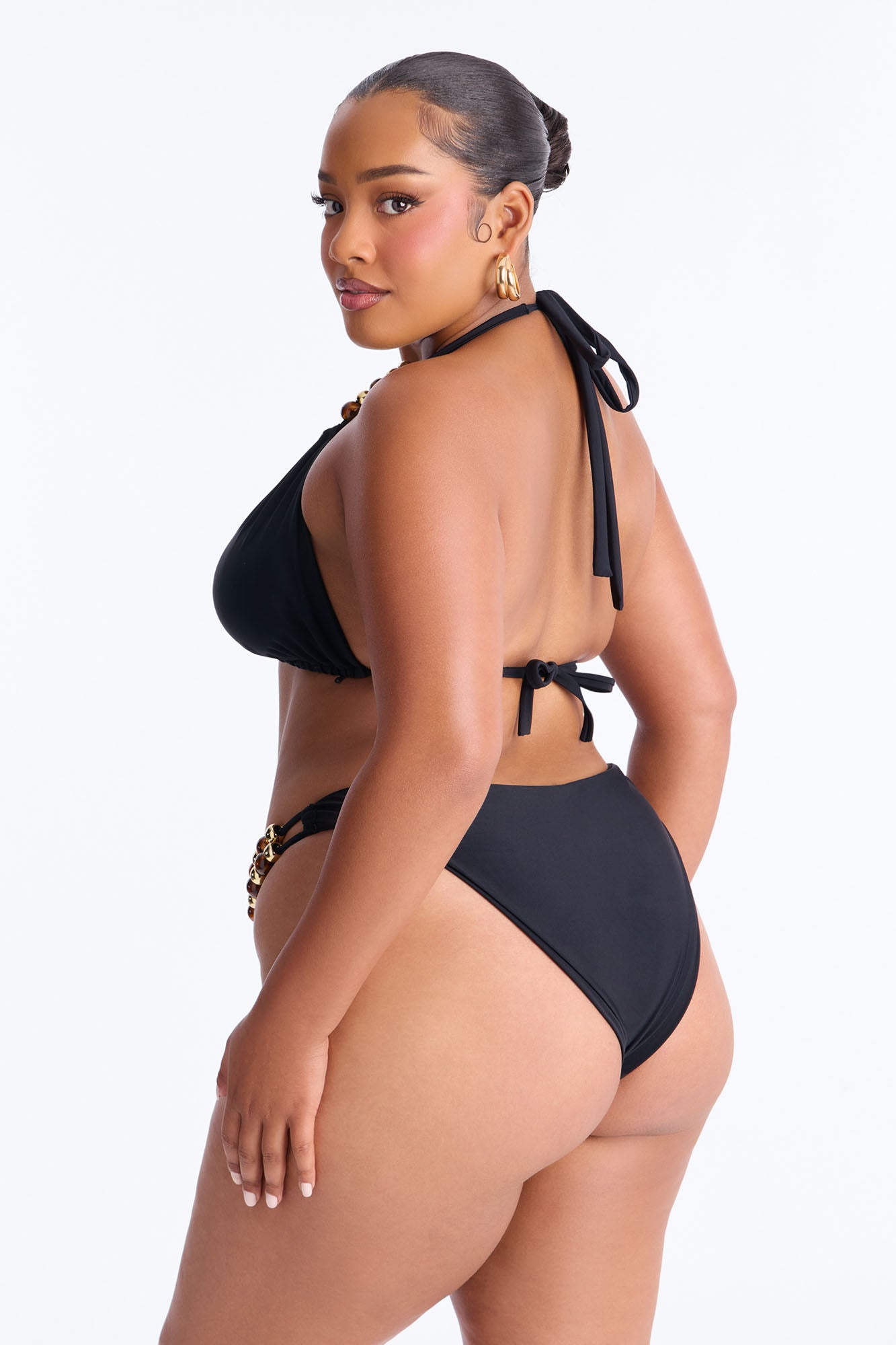 Lily Beaded Double Strap 2 Piece Bikini - Black Fashion Nova