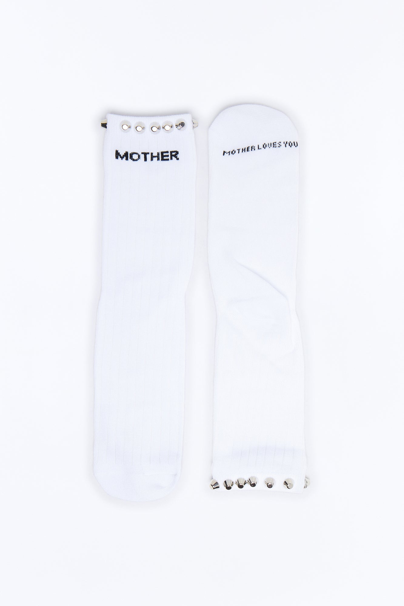 Mother Fucker Crew Socks - White/Black