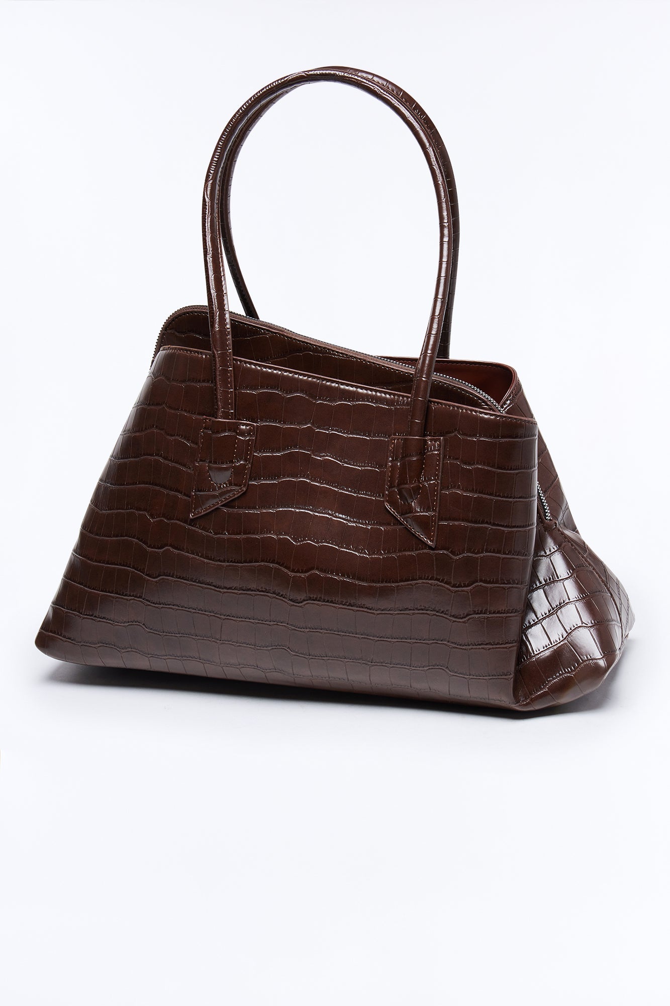 On The Good Side Faux Leather Tote Bag - Brown