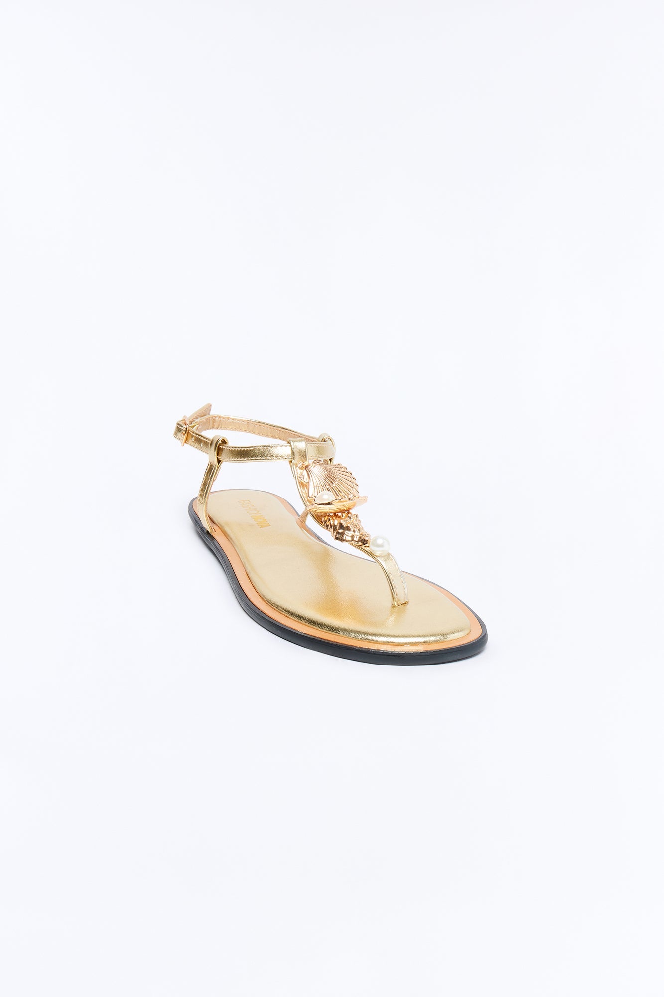 Shann Hardware Ankle Strap Sandals - Gold