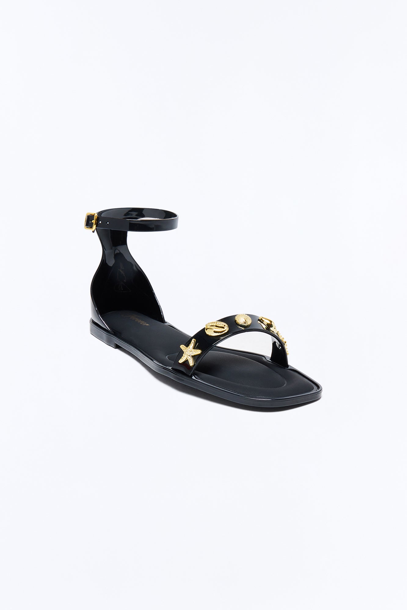 Sake Hardware Jelly Ankle Strap Sandals - Black
