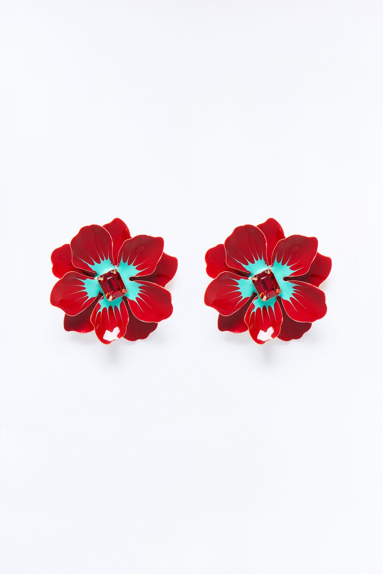Ruby Rose Bloom Earrings - Red/combo