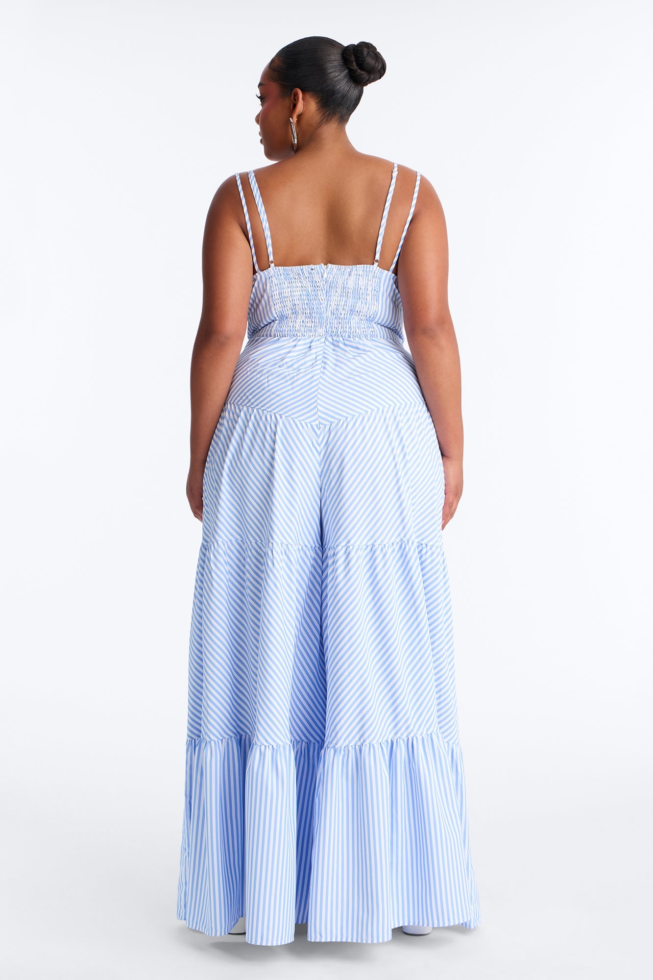 Bre Tiered Stripe Wide Leg Jumpsuit - Blue
