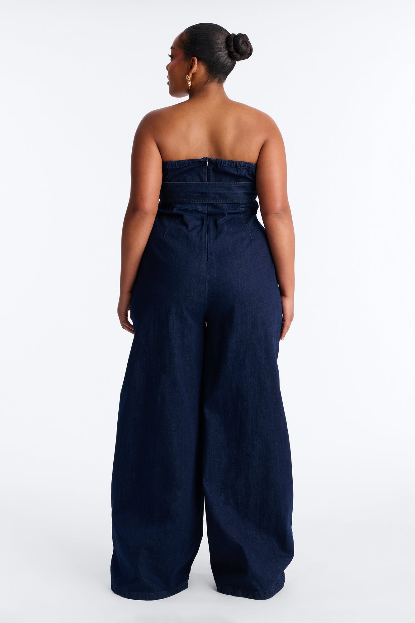 Marie Denim Belted Jumpsuit - Dark Wash