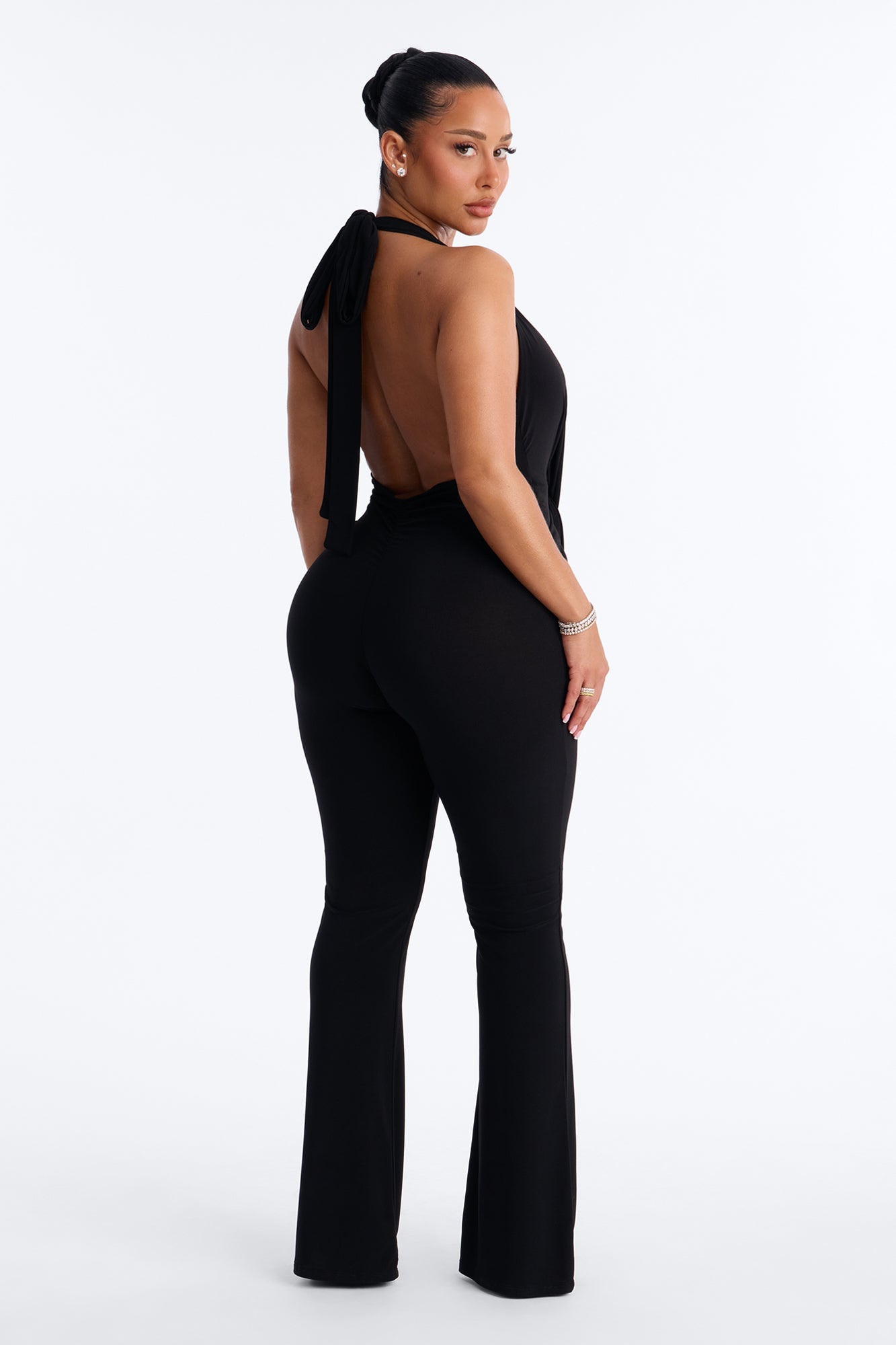 Always That Girl Backless Jumpsuit - Black