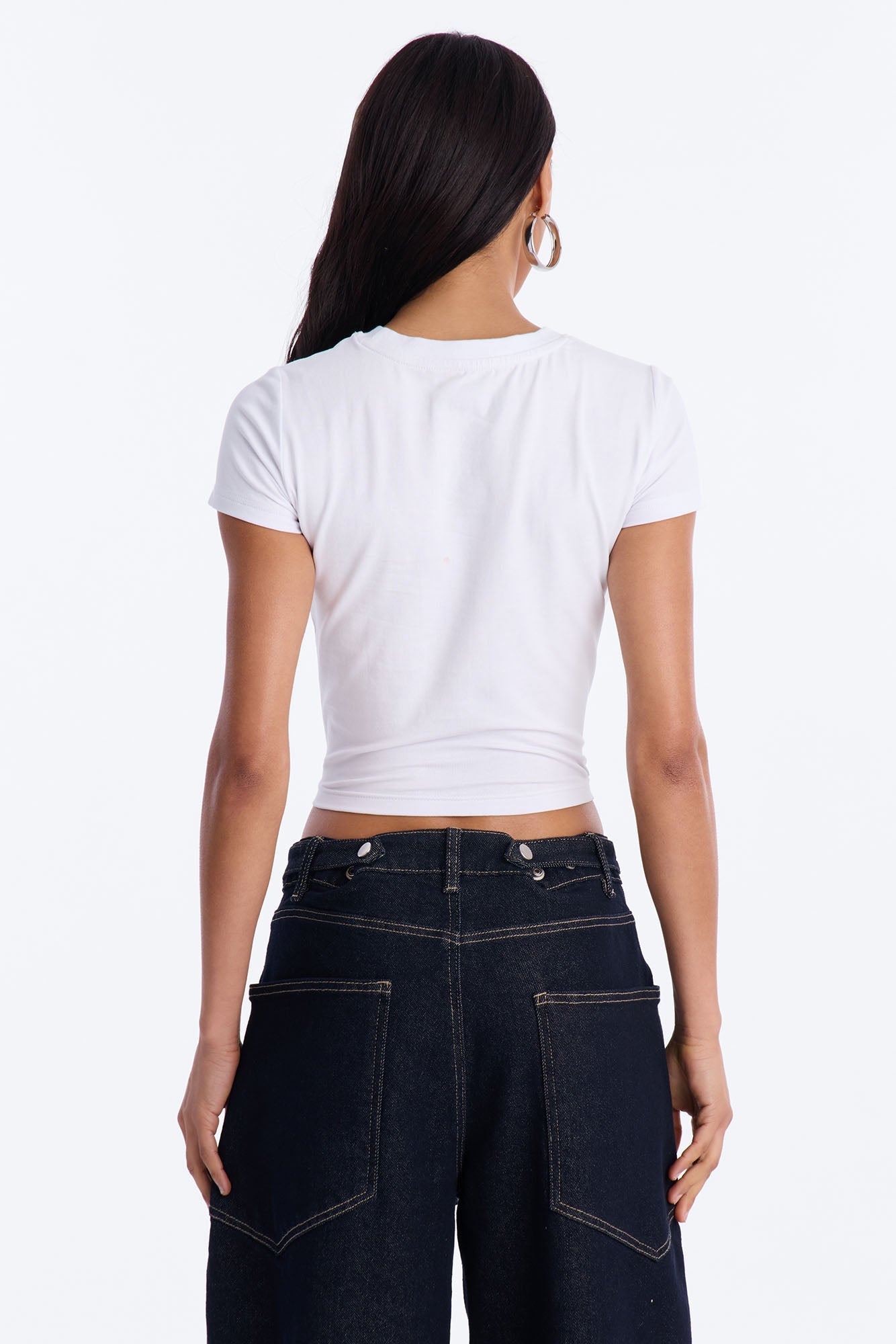 Corona Collection Rhinestone Baby Tee - White