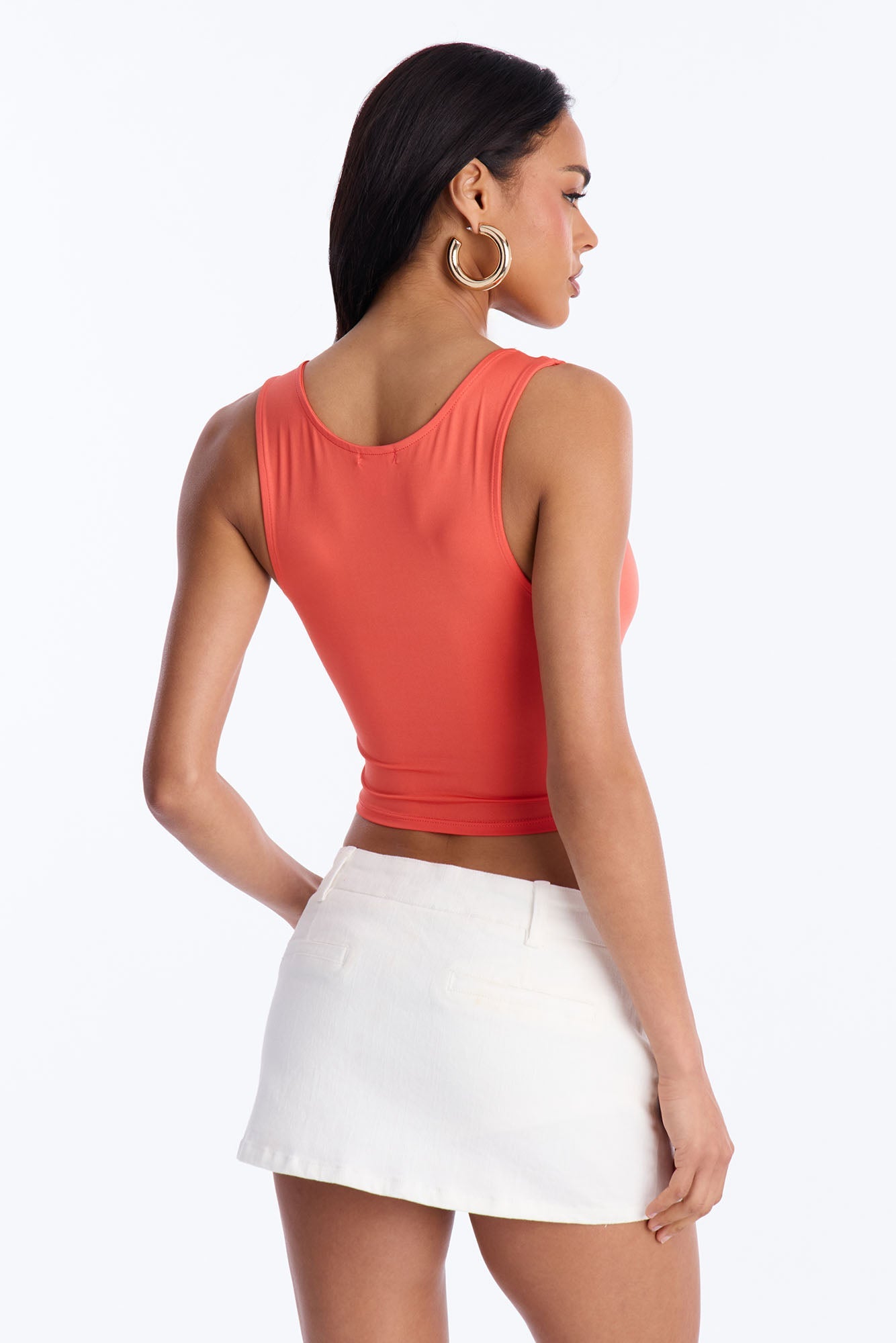 Last Time Double Lined Top - Coral