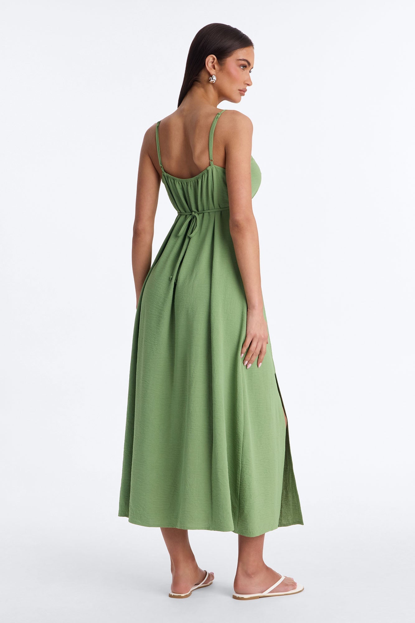 Sadie Sleeveless Airflow Maxi Dress - Olive