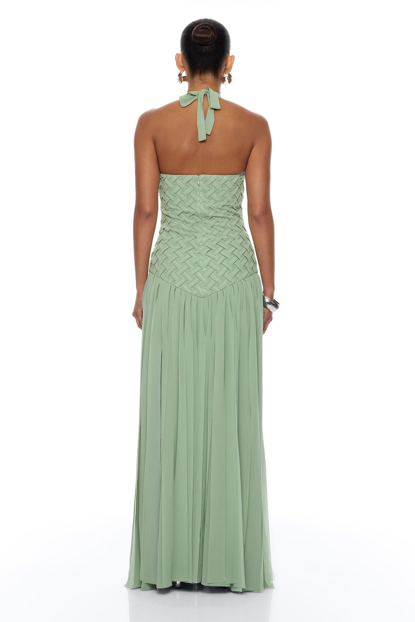 Effortlessly Her Woven Chiffon Maxi Dress - Sage