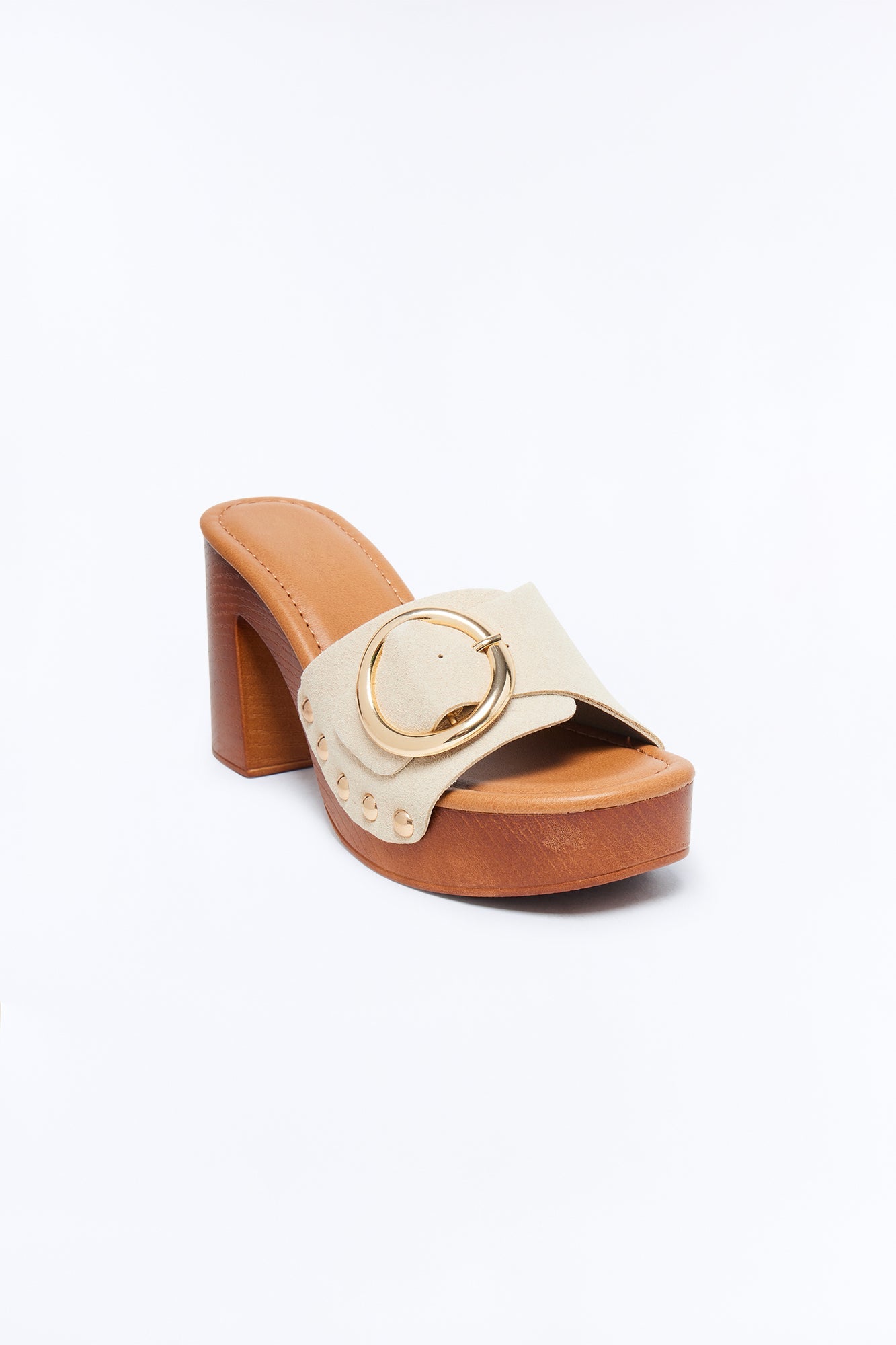 Peyton Platform Mules - Cream