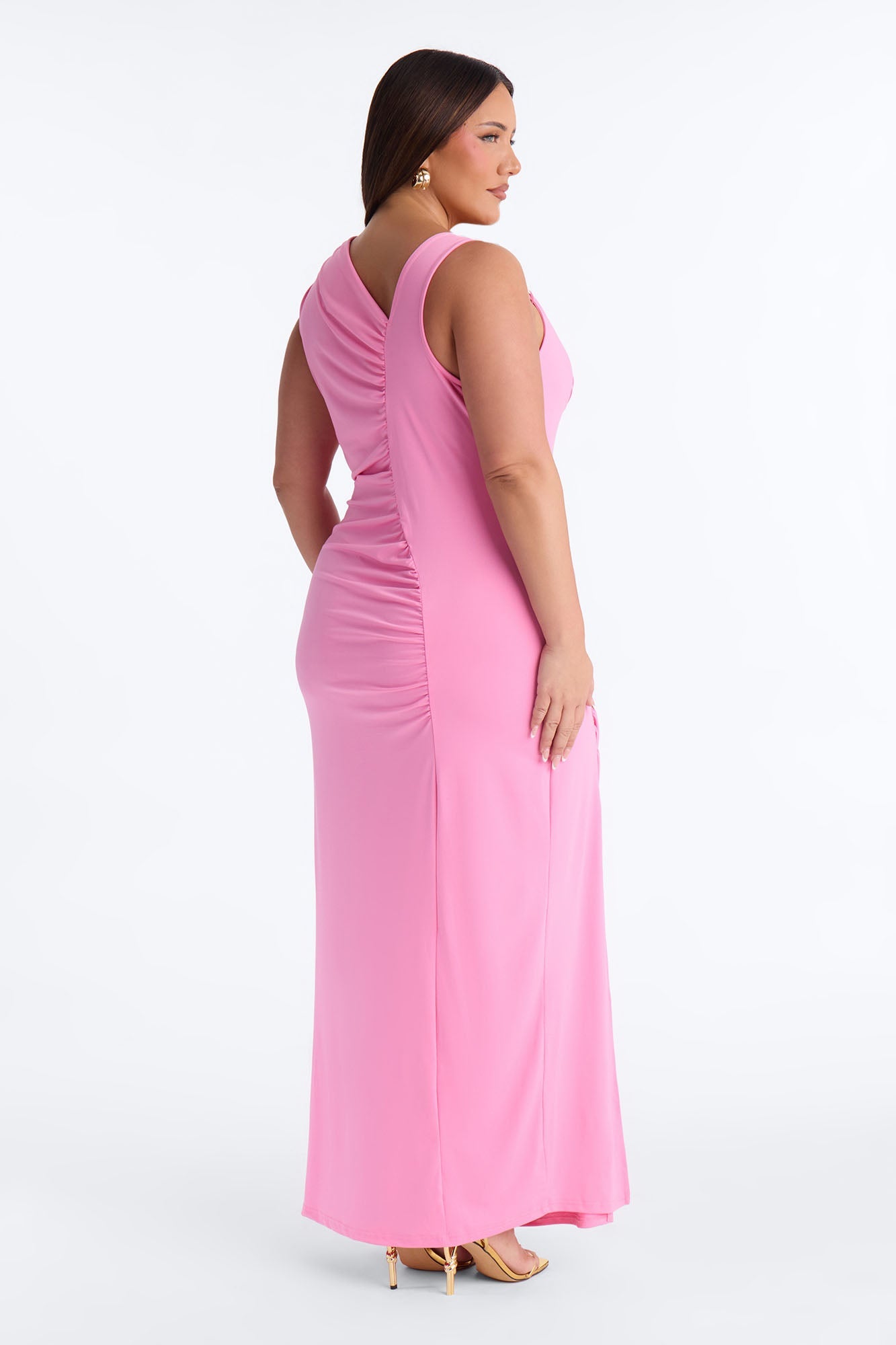 Analise Asymmetrical Maxi Dress - Pink