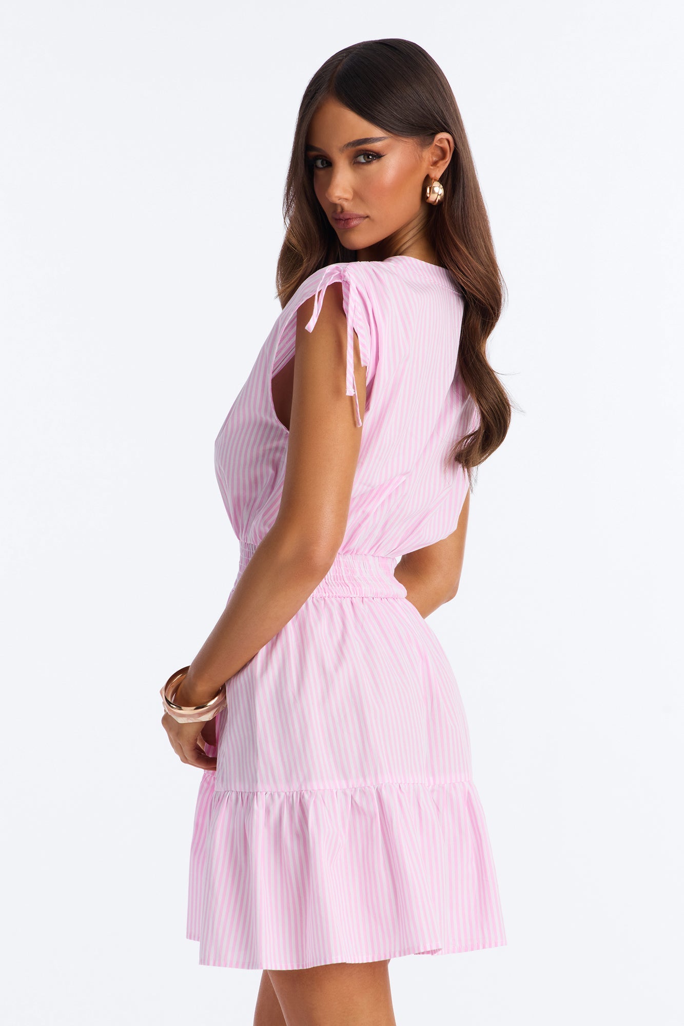 Samara Striped Mini Dress - Pink/combo