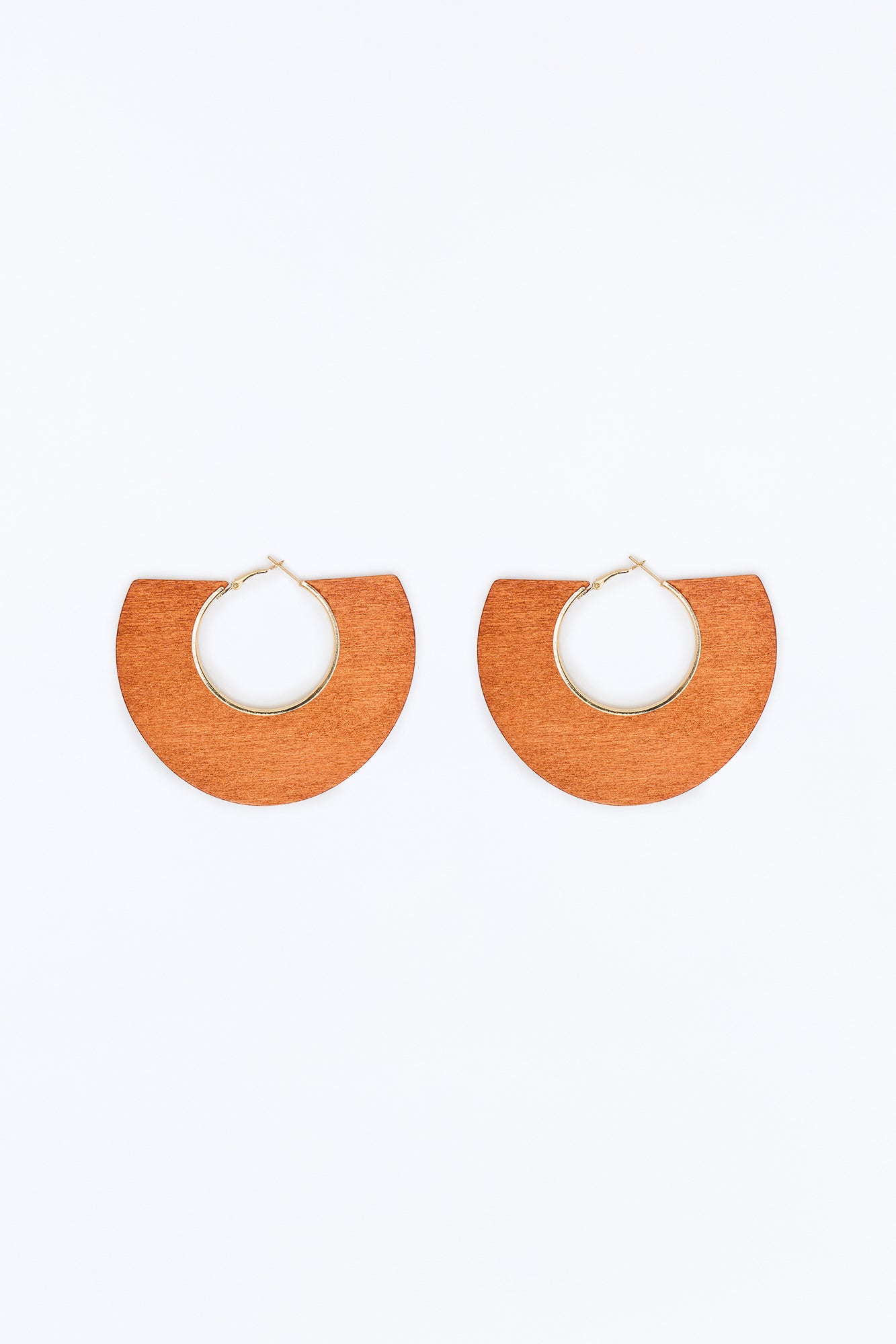 Harvest Moon Wood Hoop Earrings - Brown