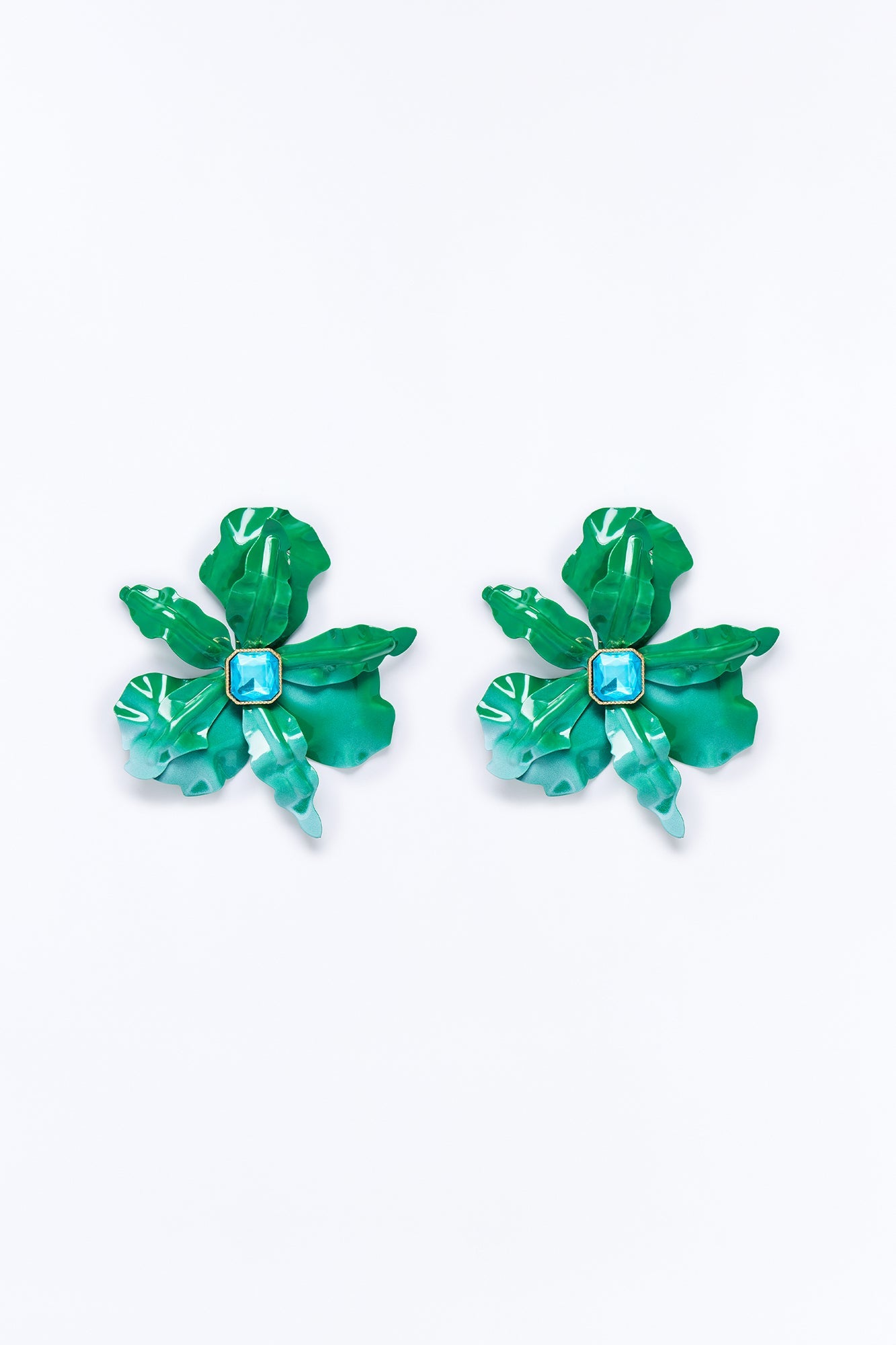 Maui Babe Floral Drop Earrings - Green/combo