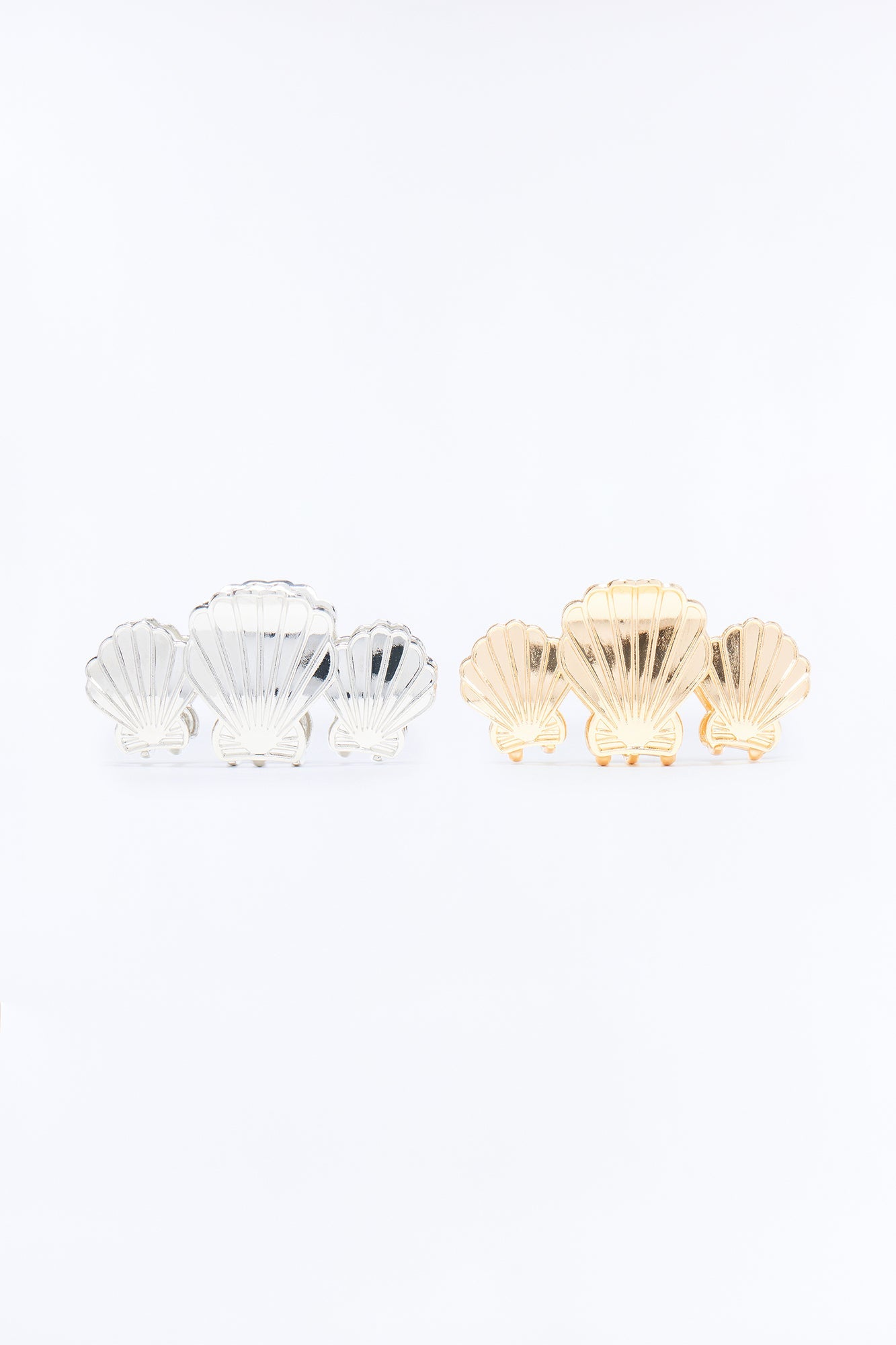 Seashell Treasure 2 Piece Hair Clip Set - Gold/combo