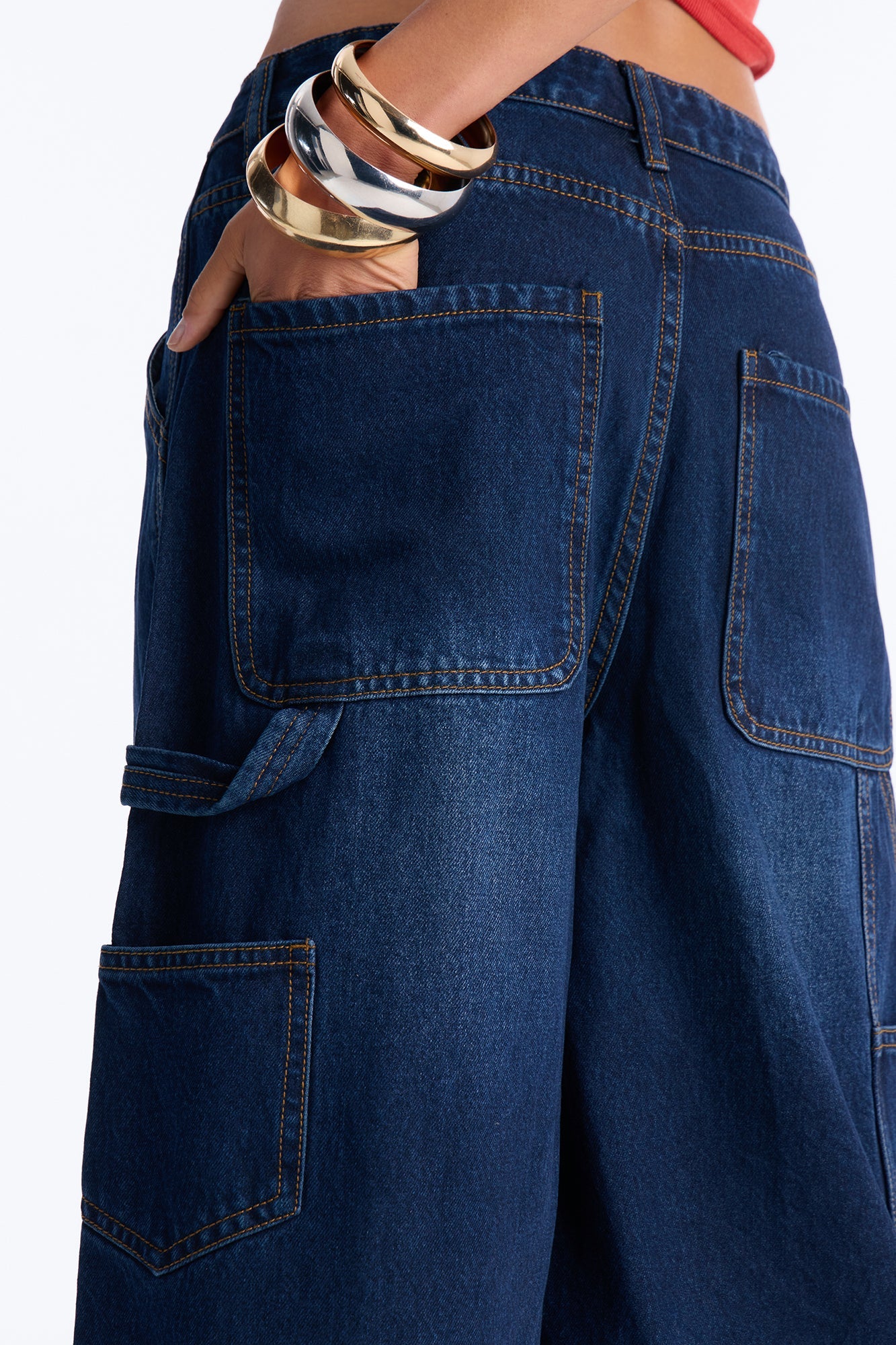 One Chance Carpenter Denim Jorts - Dark Wash