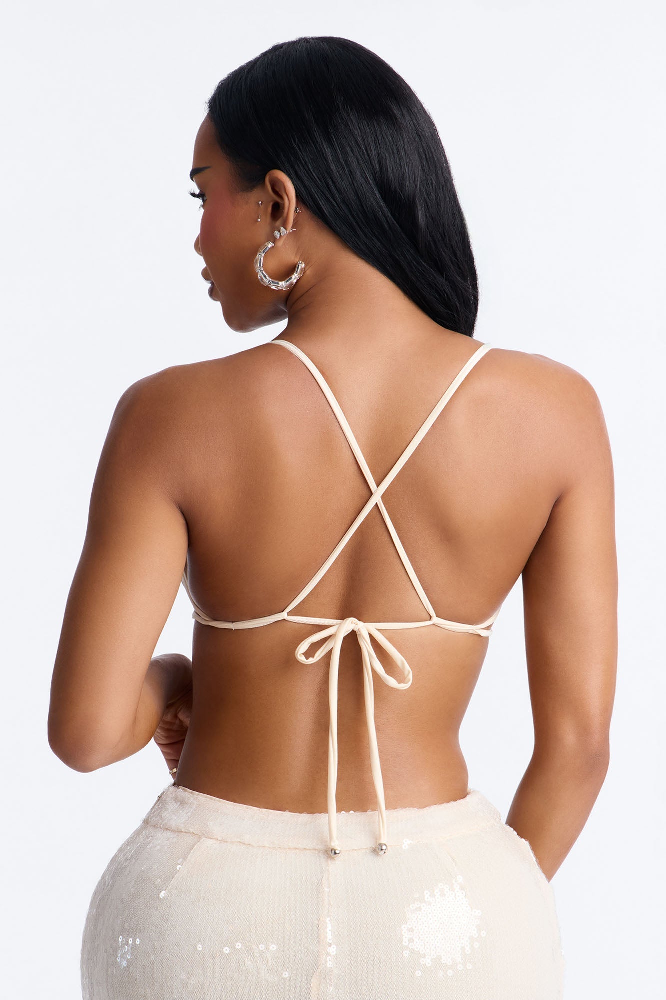 Desert Empress Rhinestone Embellished Bra - Emerald