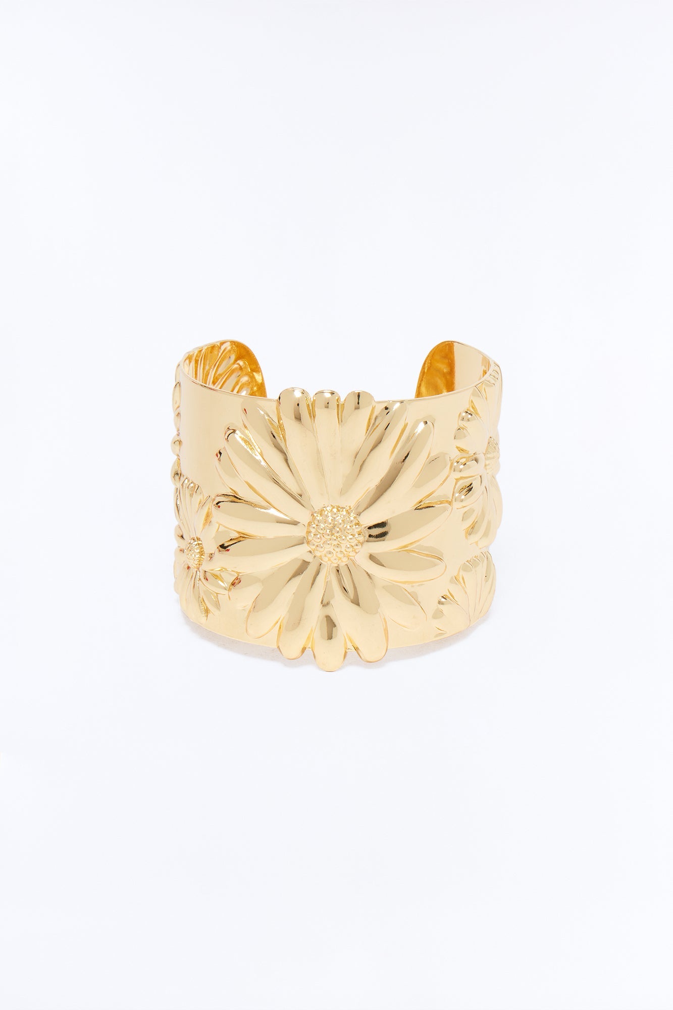Sunshine And Sunflowers Cuff Bracelet - Gold