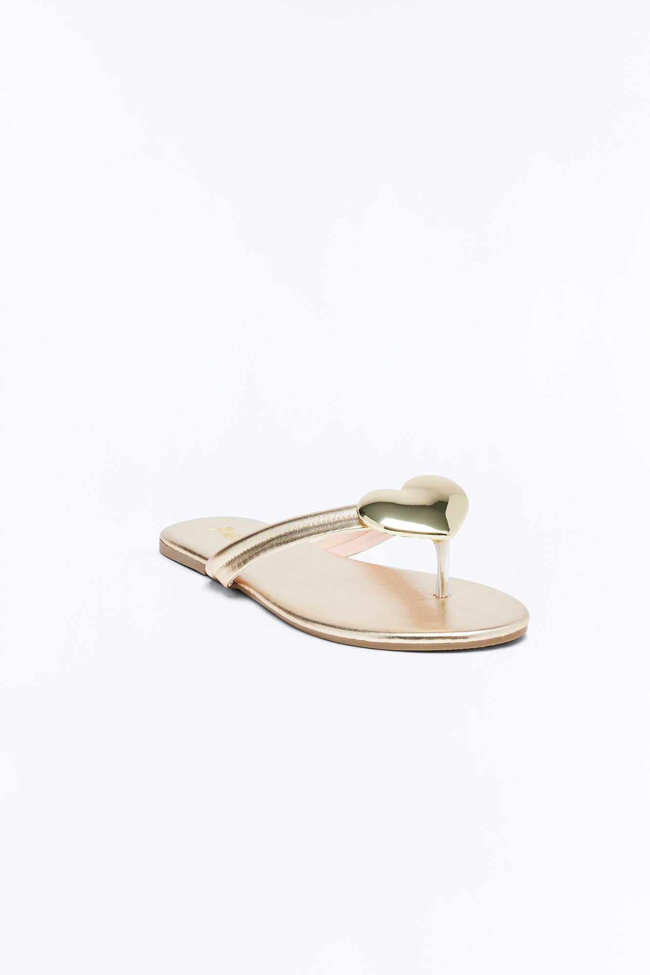 Camia Heart Flip Flops - Gold