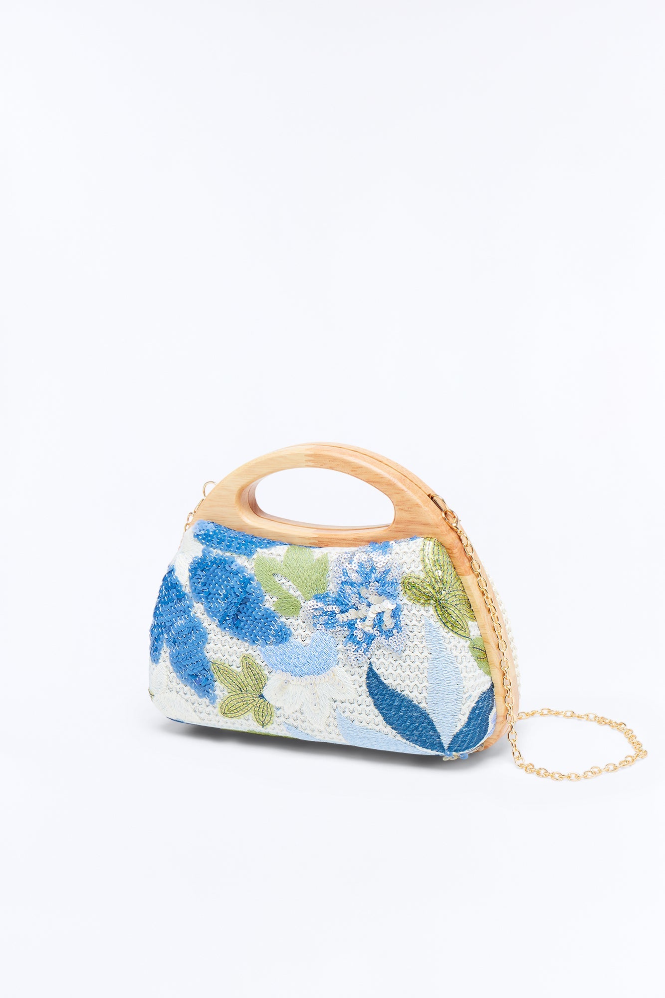 Blooming Beauty Satchel Handbag - Blue/combo