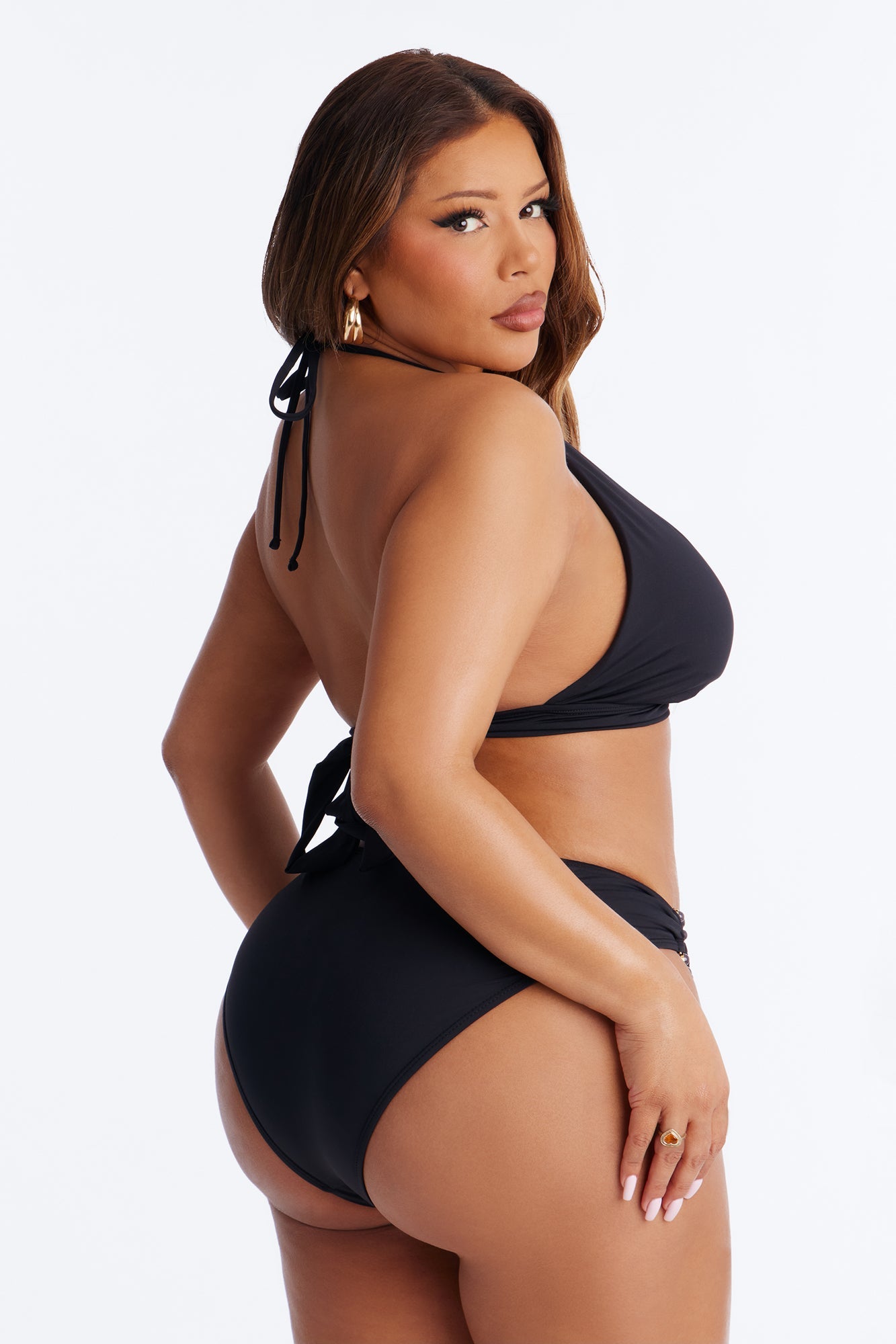 Carmen Hardware Beaded 2 Piece Bikini - Black
