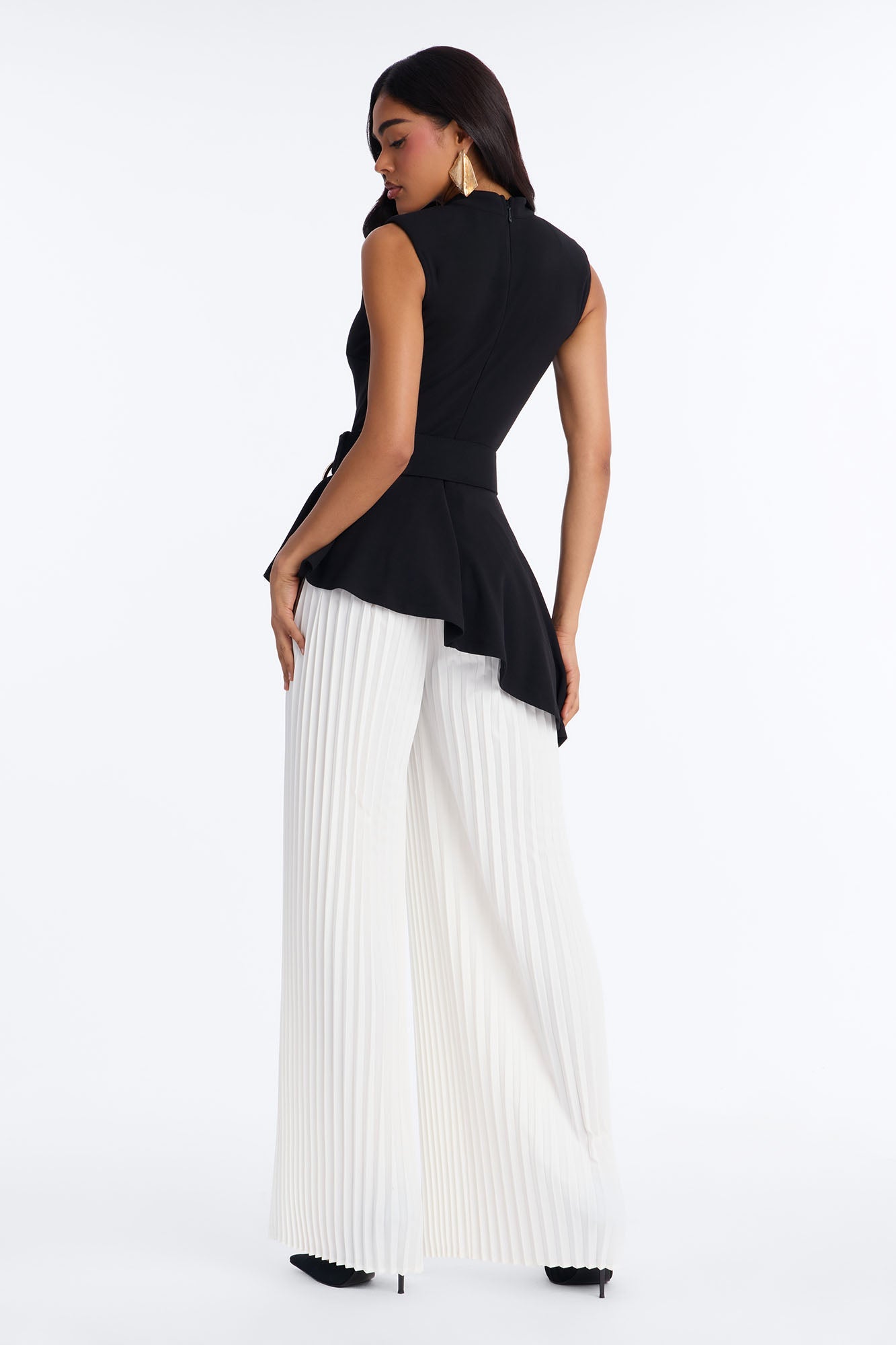 Rosa Twofer Belted Jumpsuit - Black