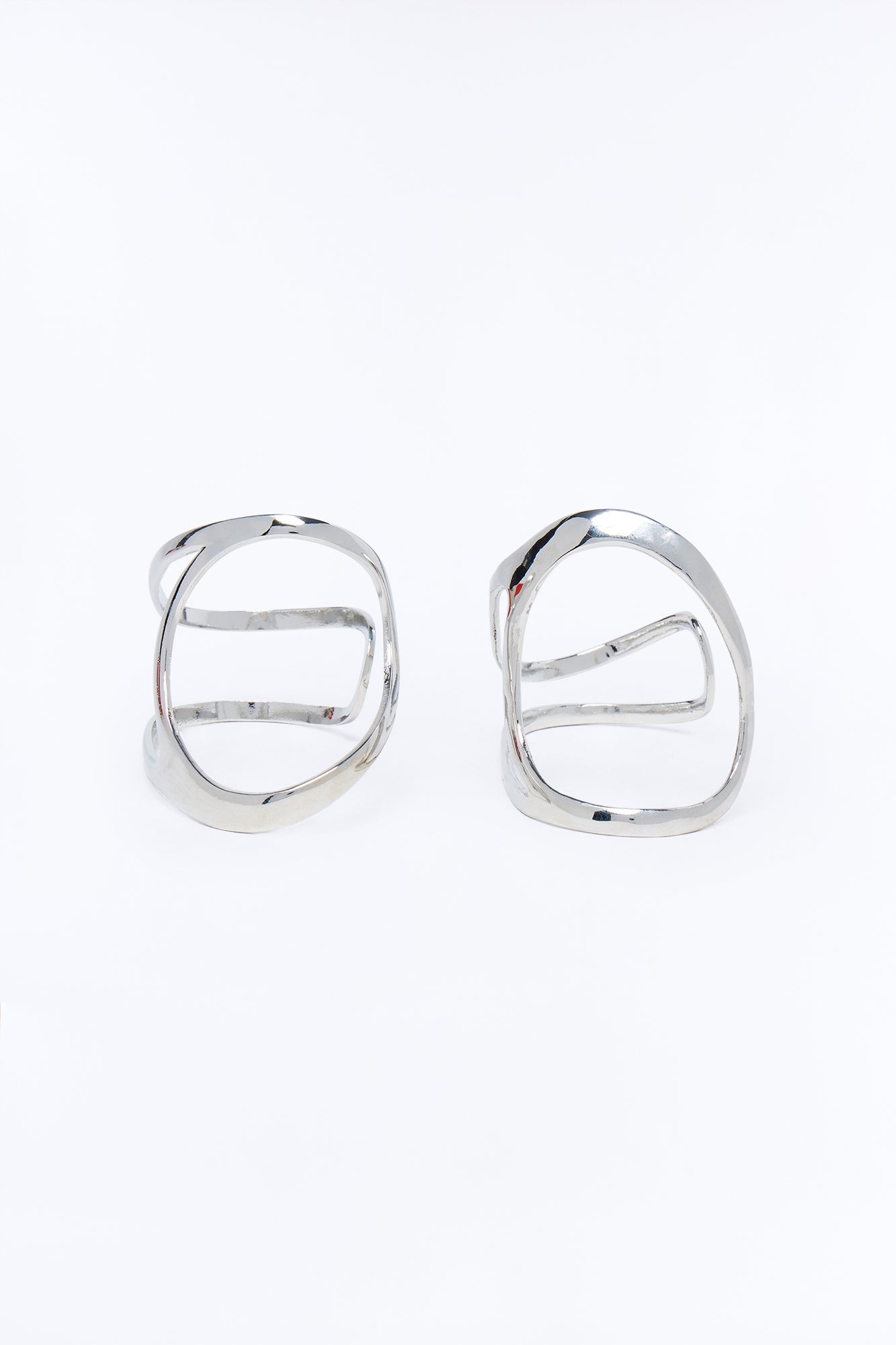 Stella 2 Piece Hand Cuff Set - Silver