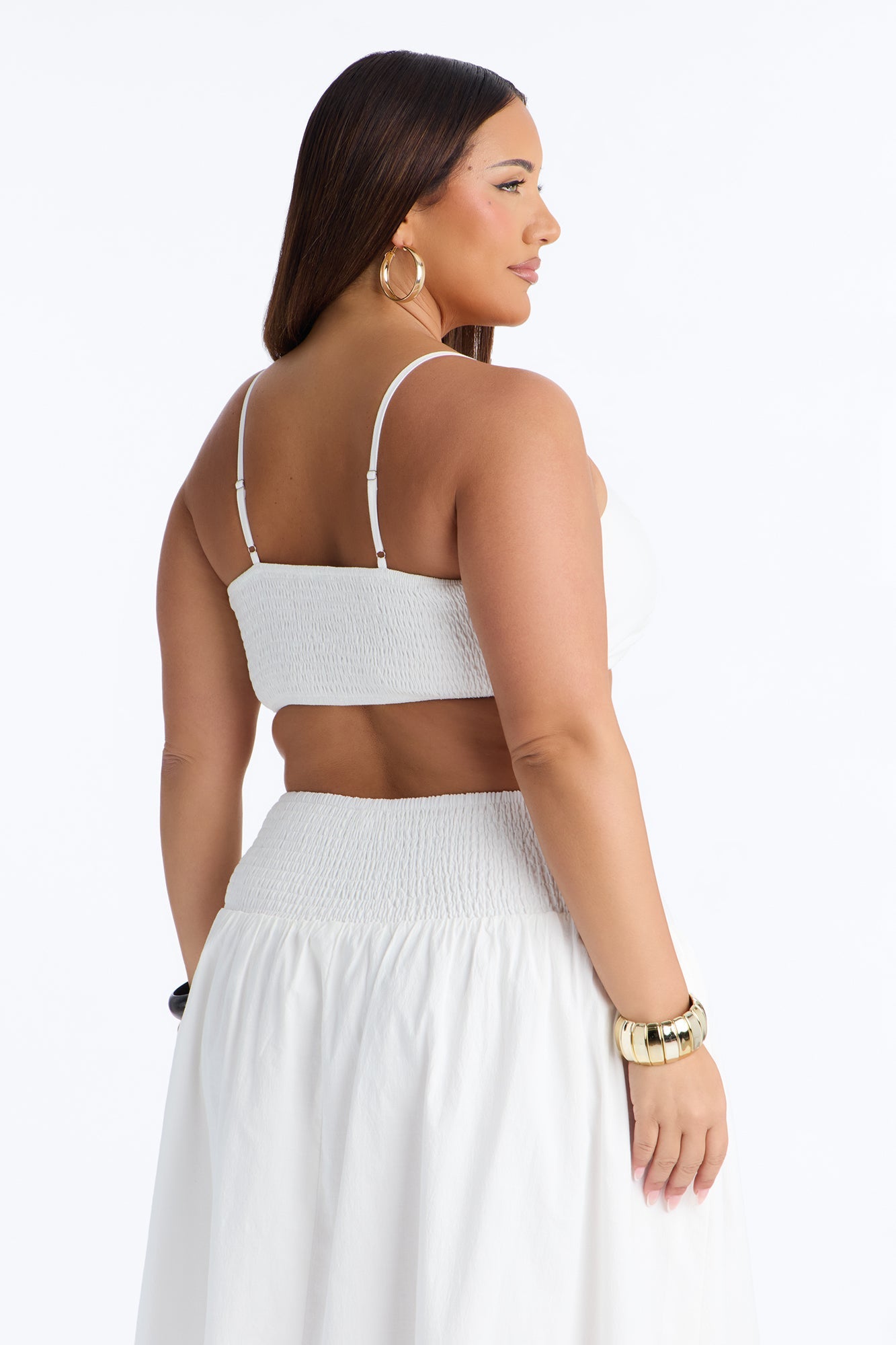 Brigitte Poplin Bra Top - White