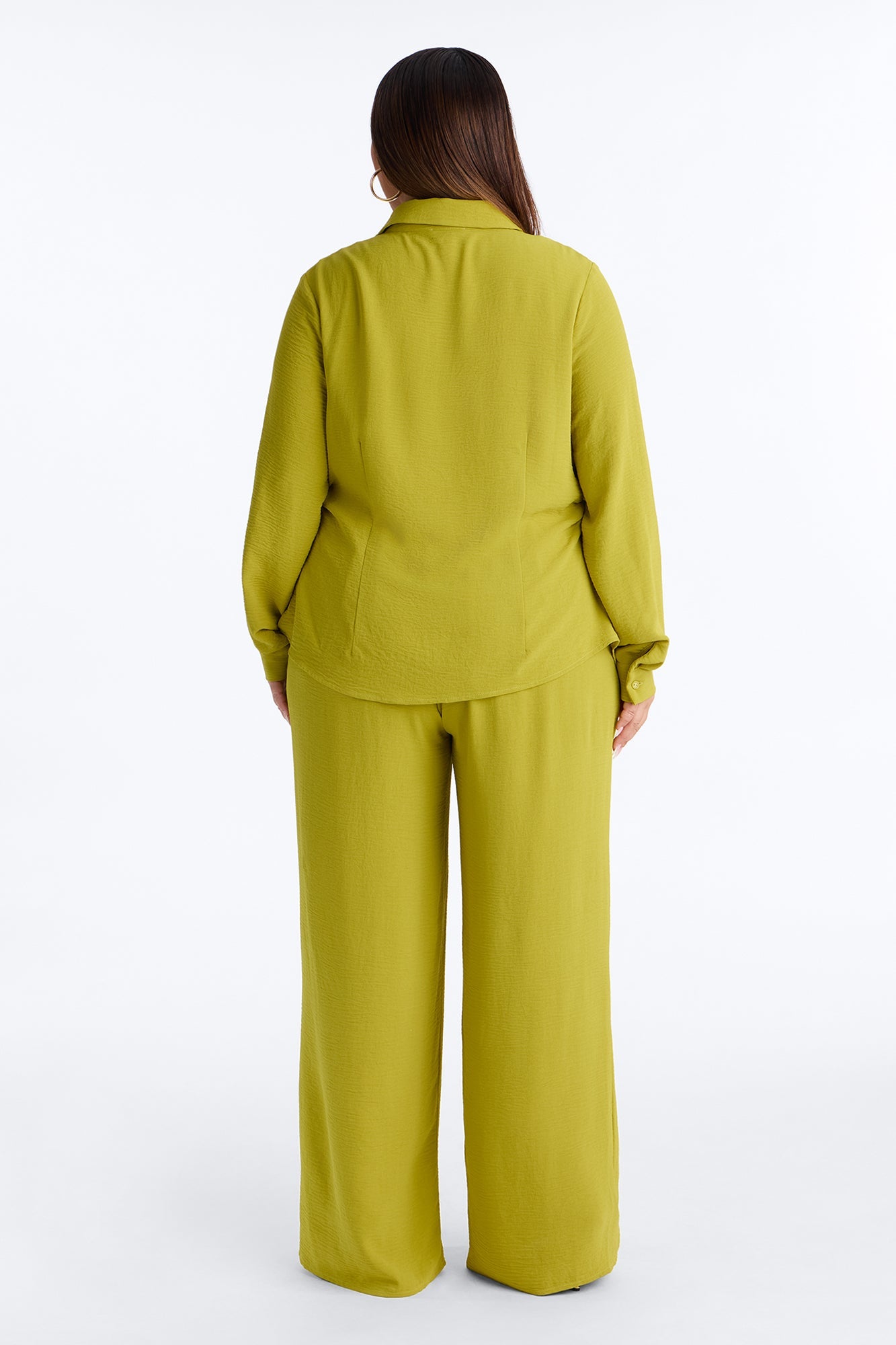 Makenzie Ruched Pant Set - Chartreuse