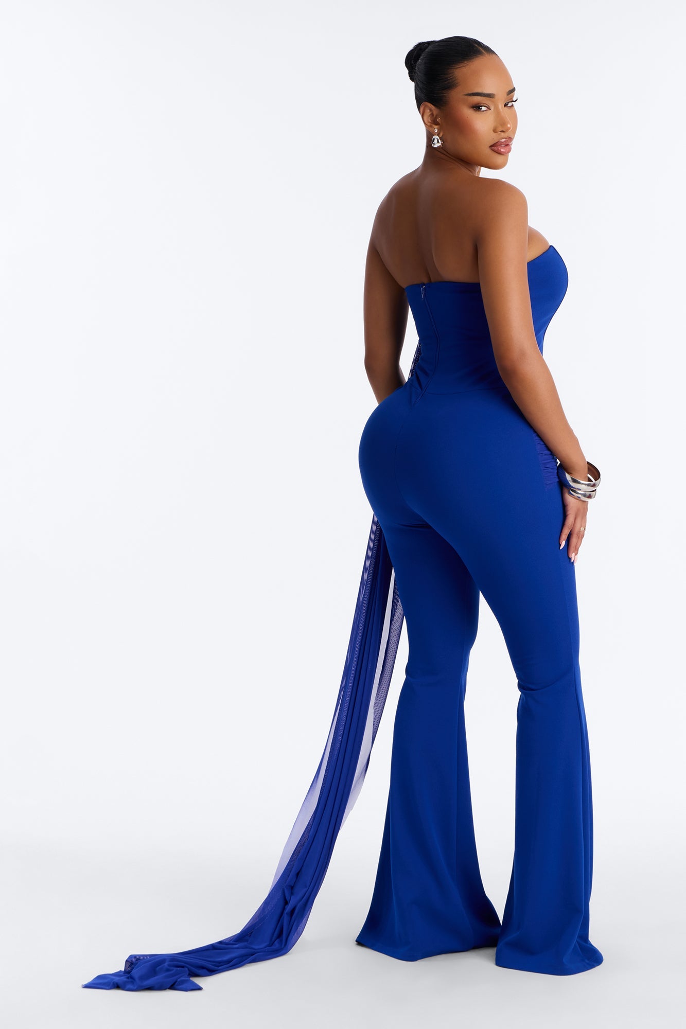 Mila Draped Flare Jumpsuit - Royal
